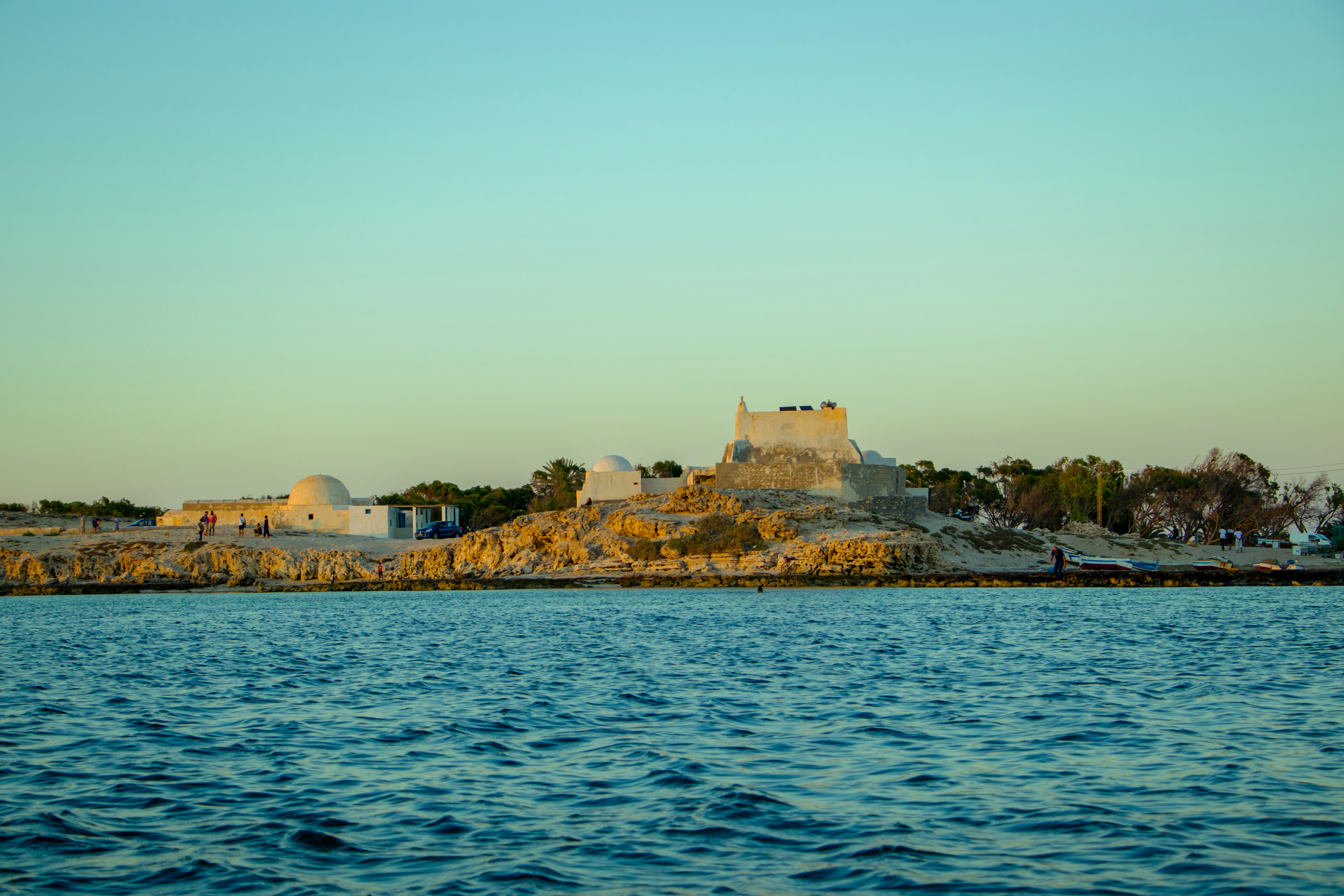 Ancient ruins on a rocky island by the sea