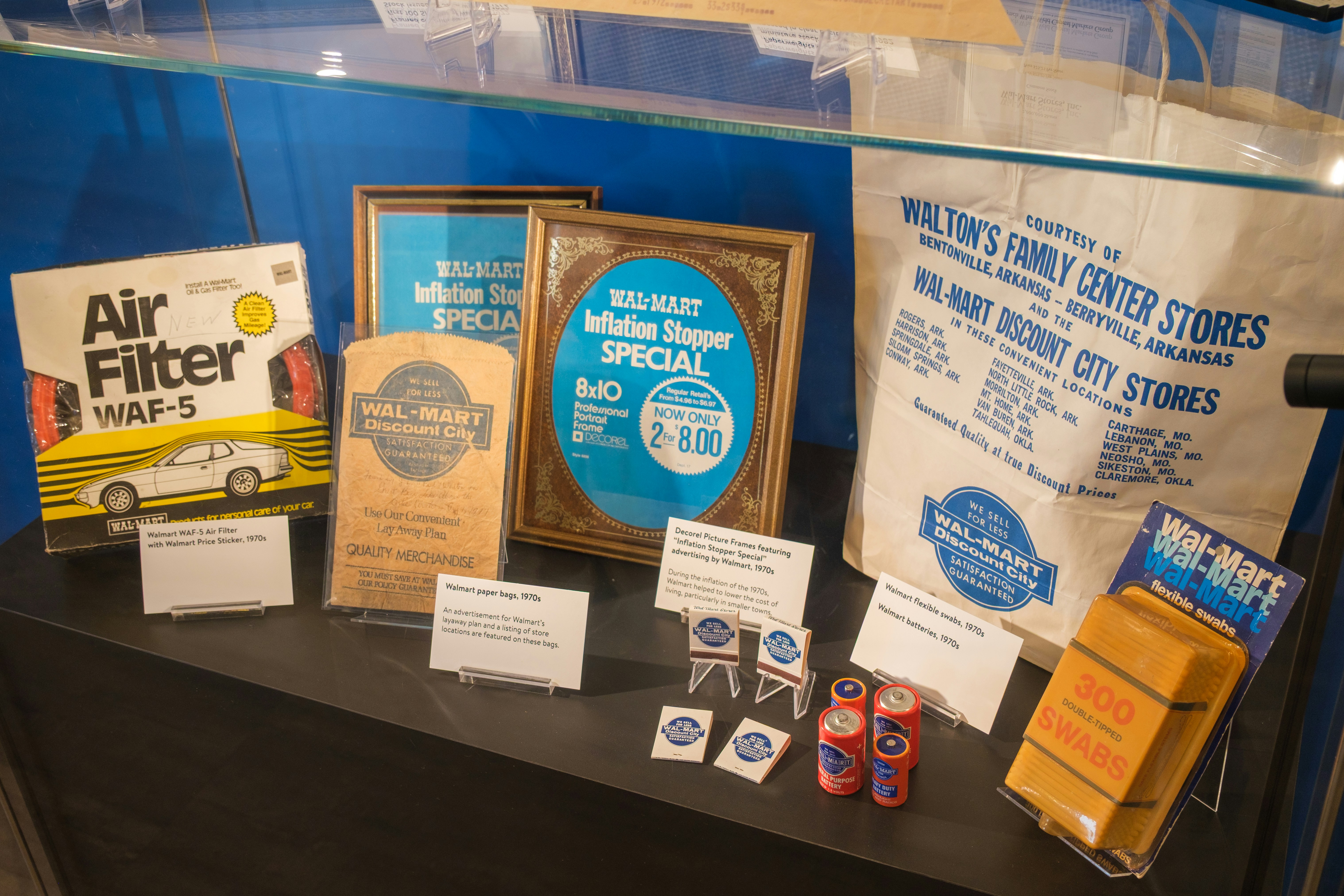 Vintage promotional items display