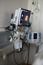 Medical equipment in a hospital room