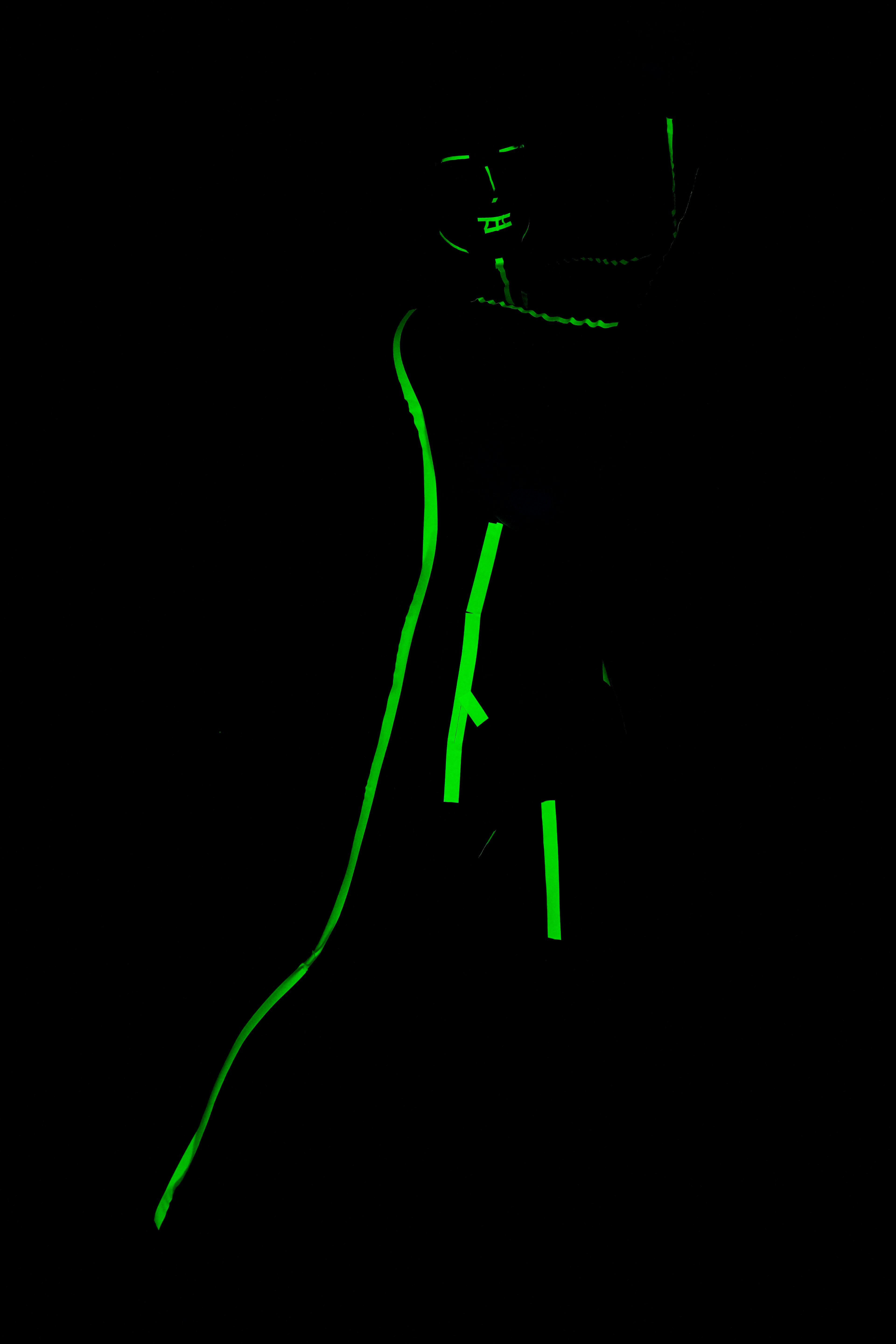 Neon dancer silhouette