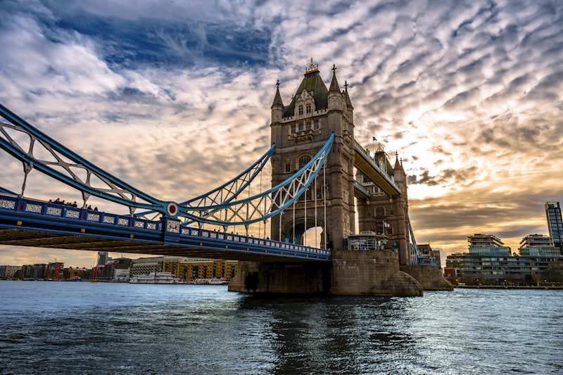 Tower Bridge at sunset in London