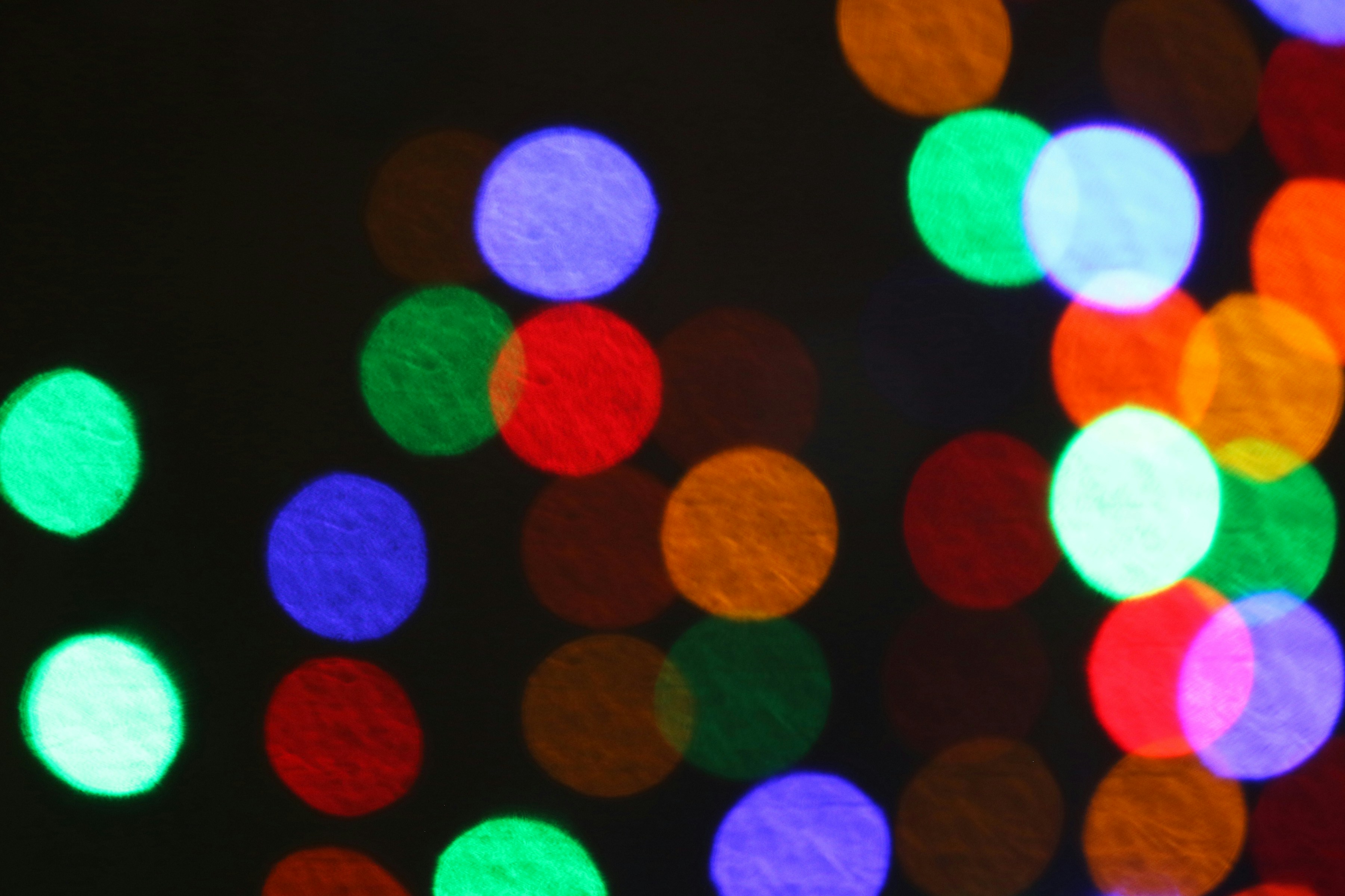 Colorful bokeh lights on a dark background
