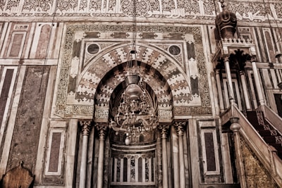 Intricate islamic architectural details with ornate carvings.