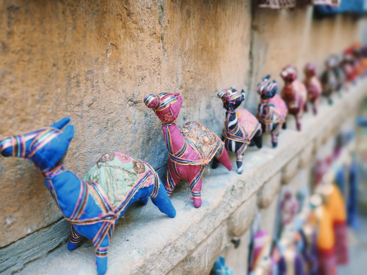 Handmade toy camels