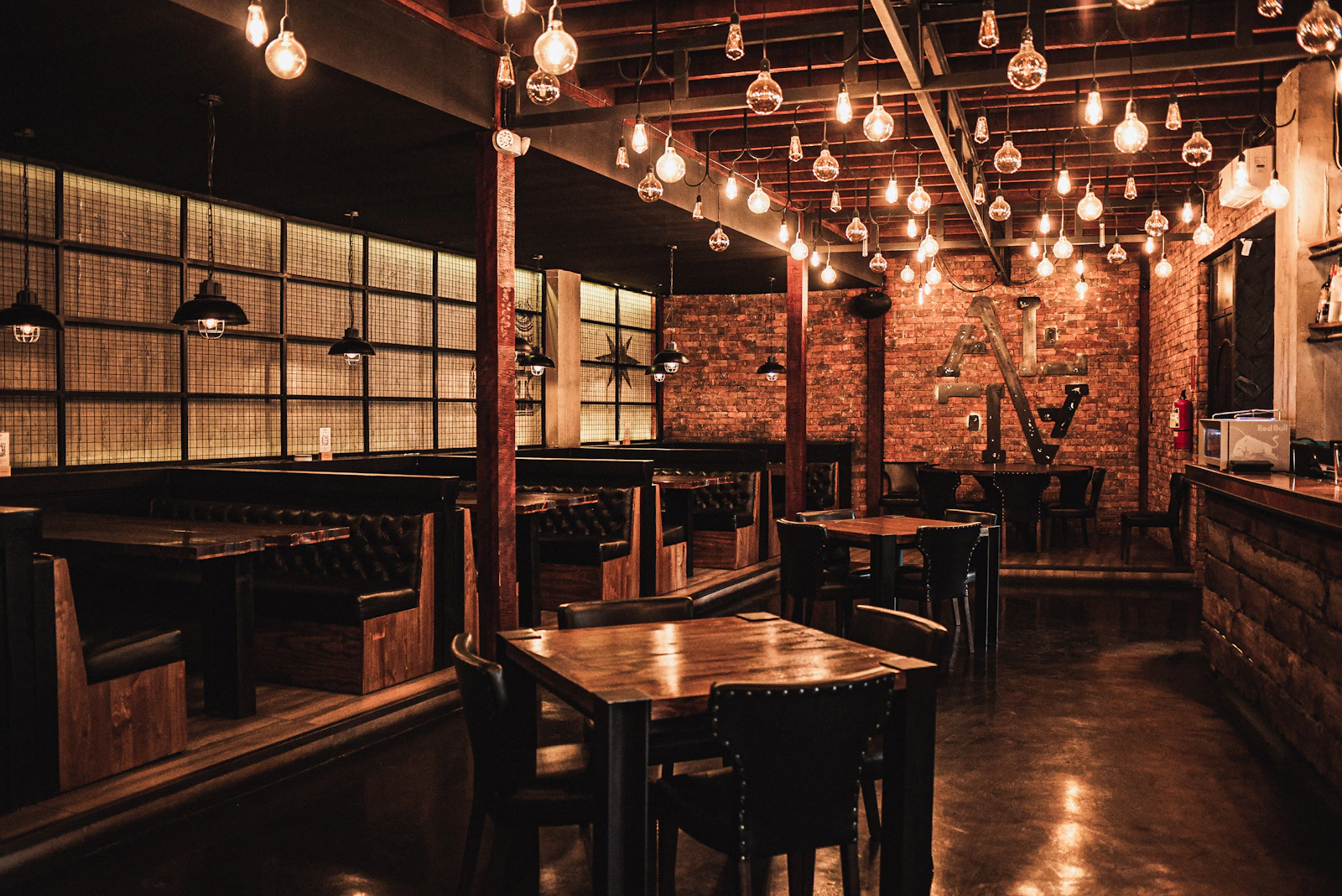 Illustrative restaurant interior stock photograph; not a featured business