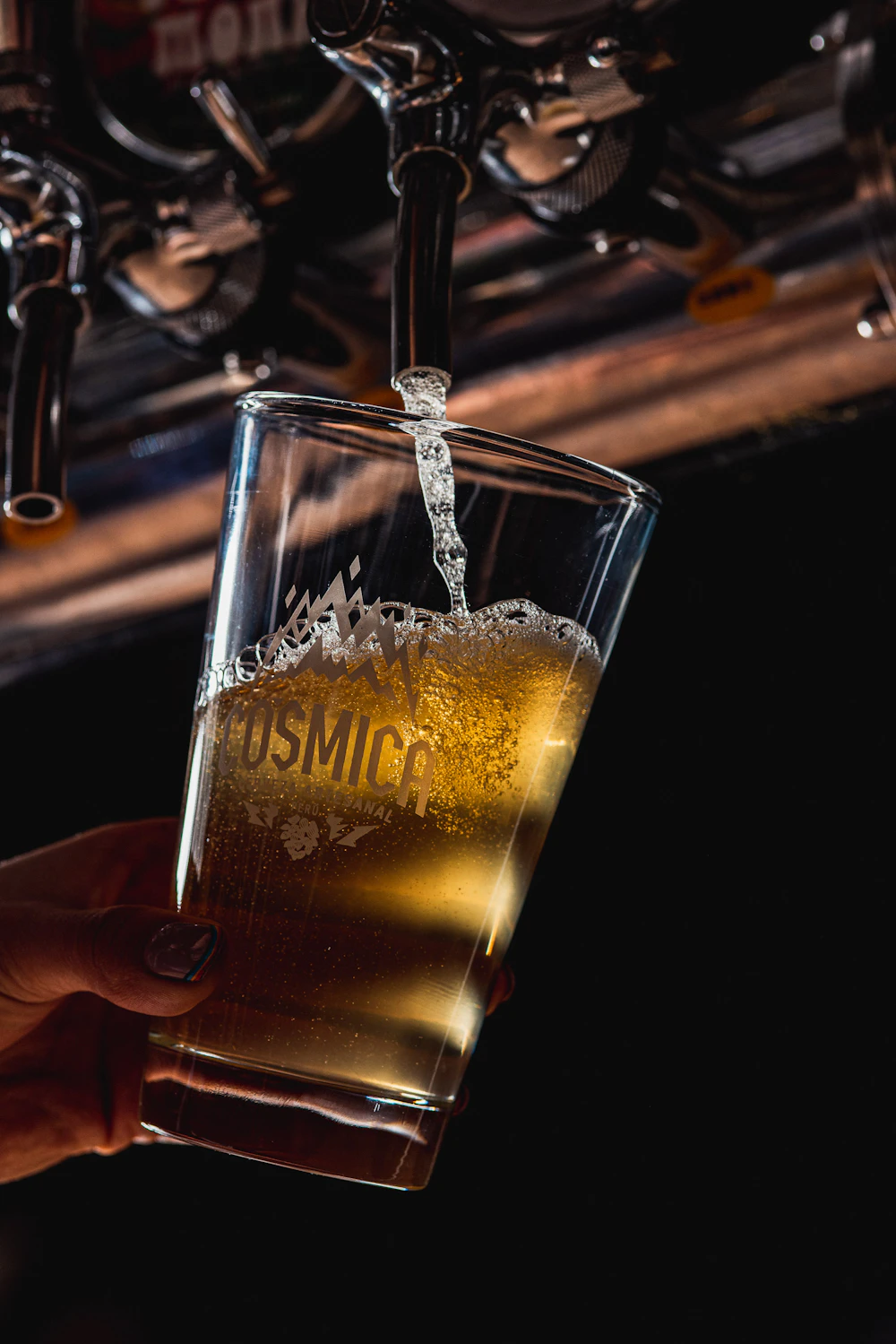 Draft beverage being poured at a party