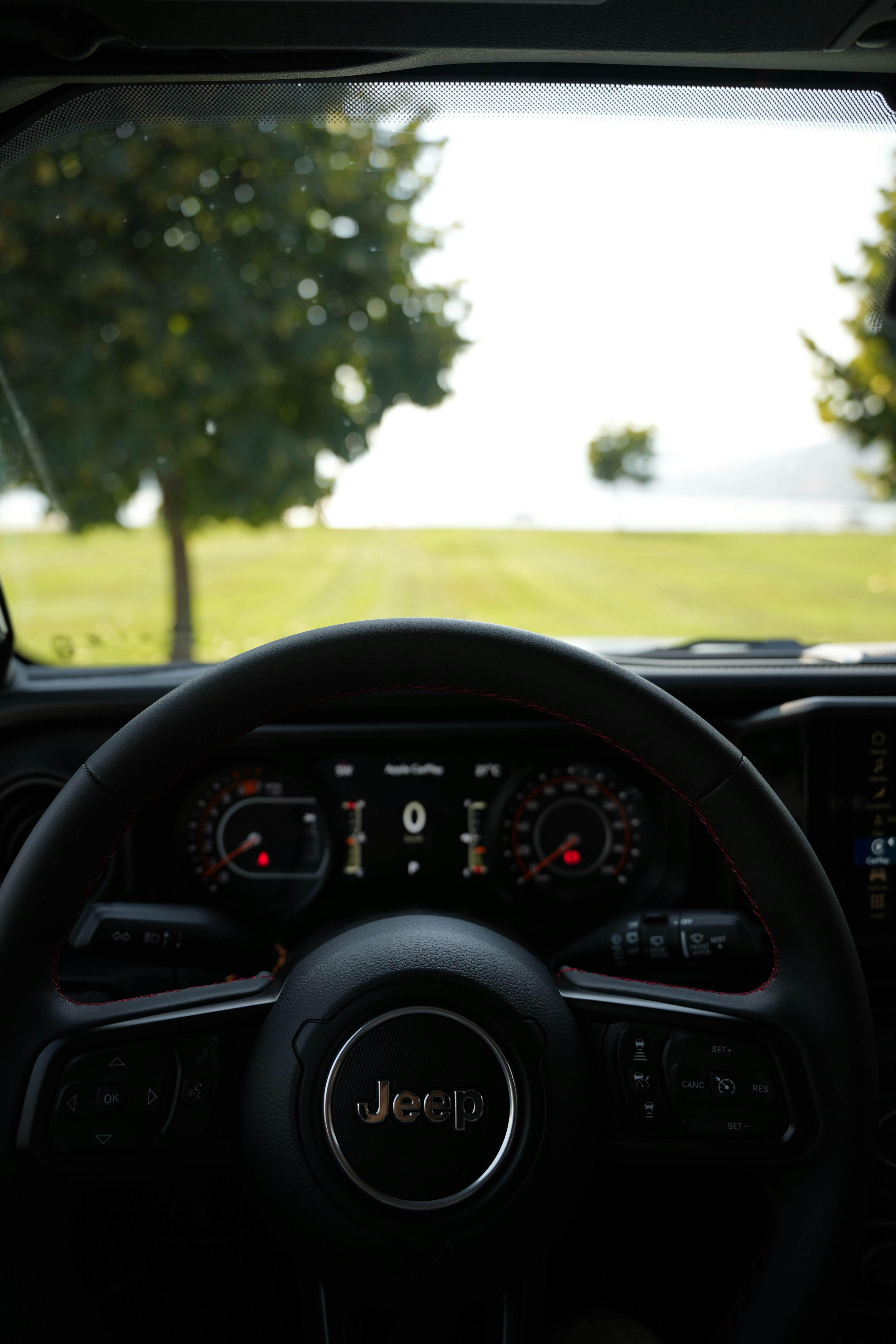 steering wheel, driving perspective, car interior, road view  , ilustrasi artikel Discover Stunning Steering Wheel POV Wallpapers to Elevate Your Screen 2