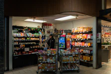 A small convenience store with snacks and drinks.