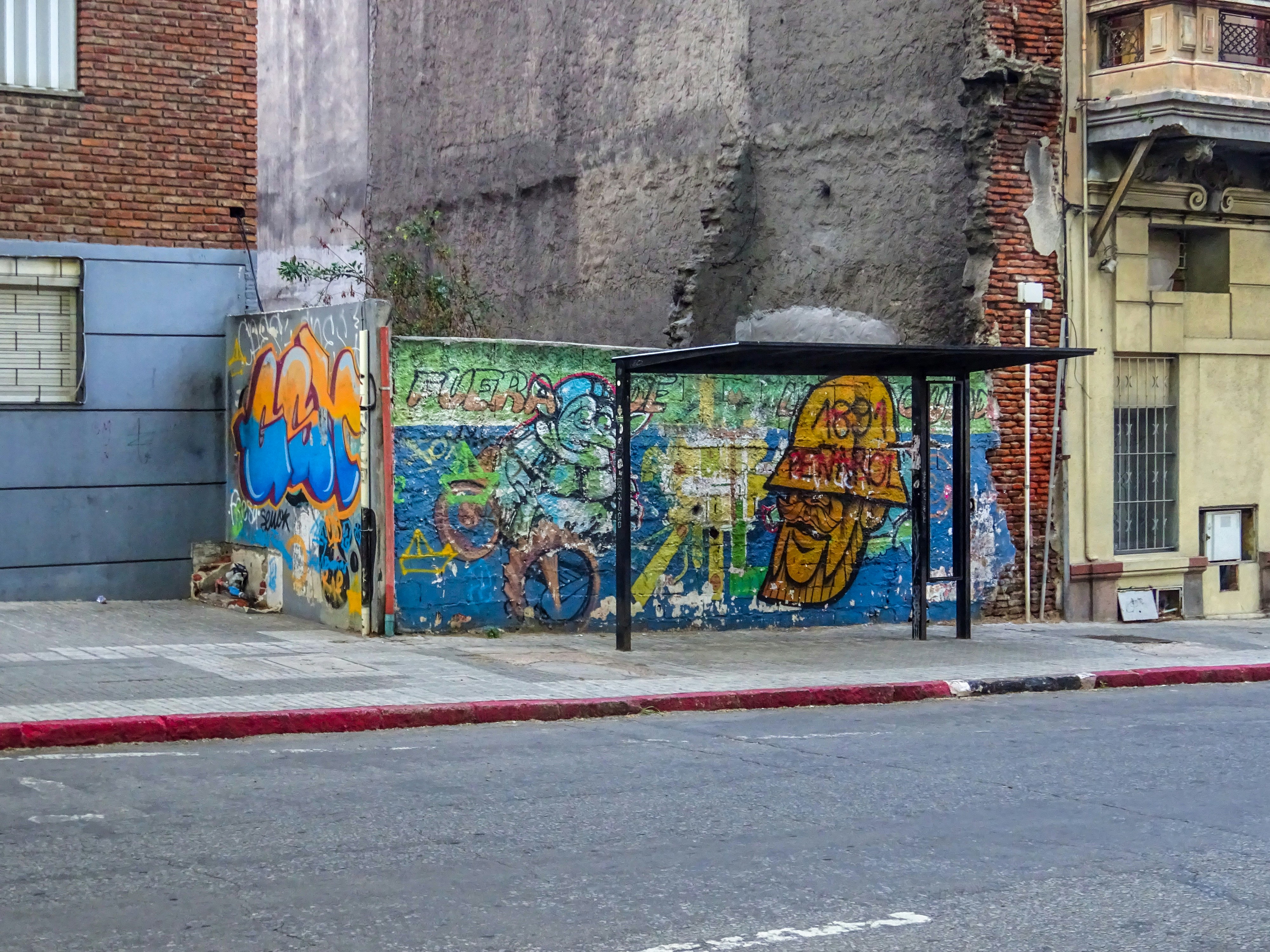 Graffiti art on a weathered urban wall