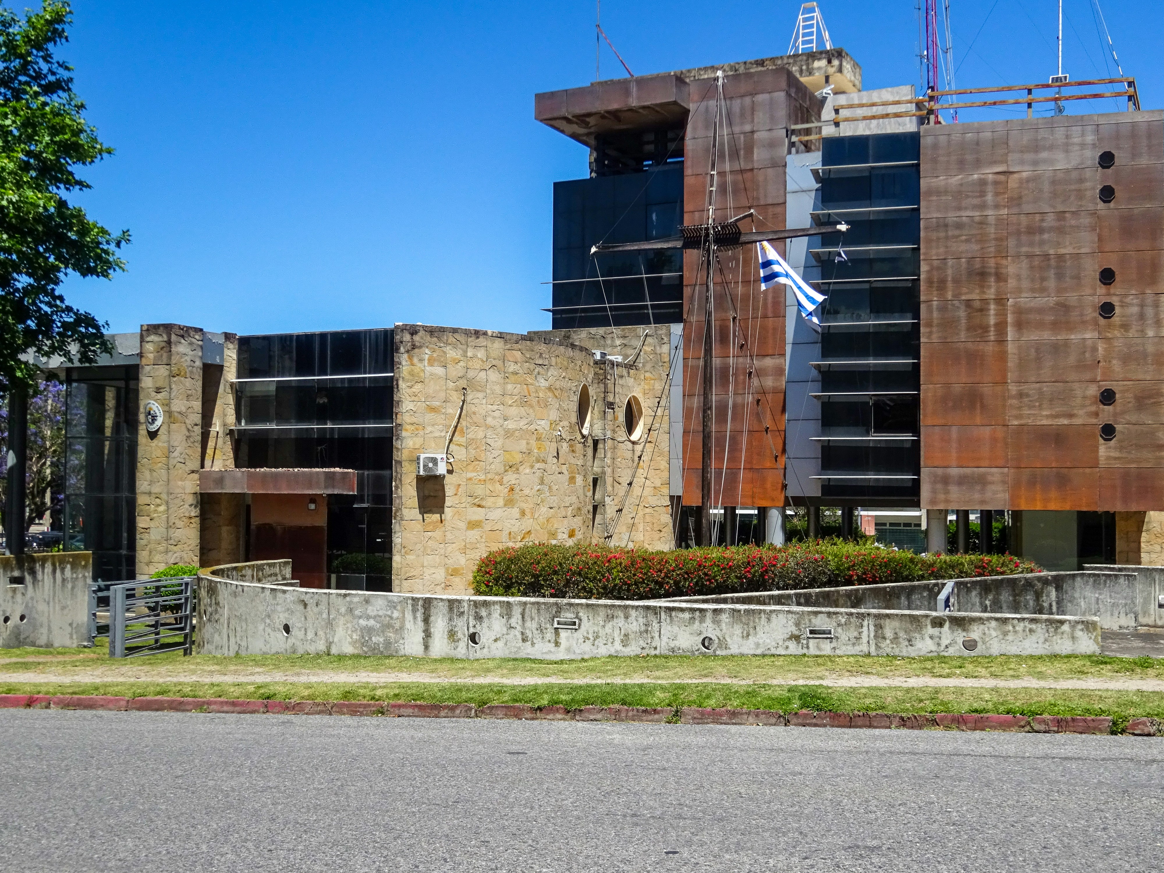 Modern building with concrete and glass facade