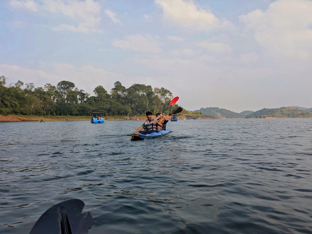 Kids learning paddleboarding basics