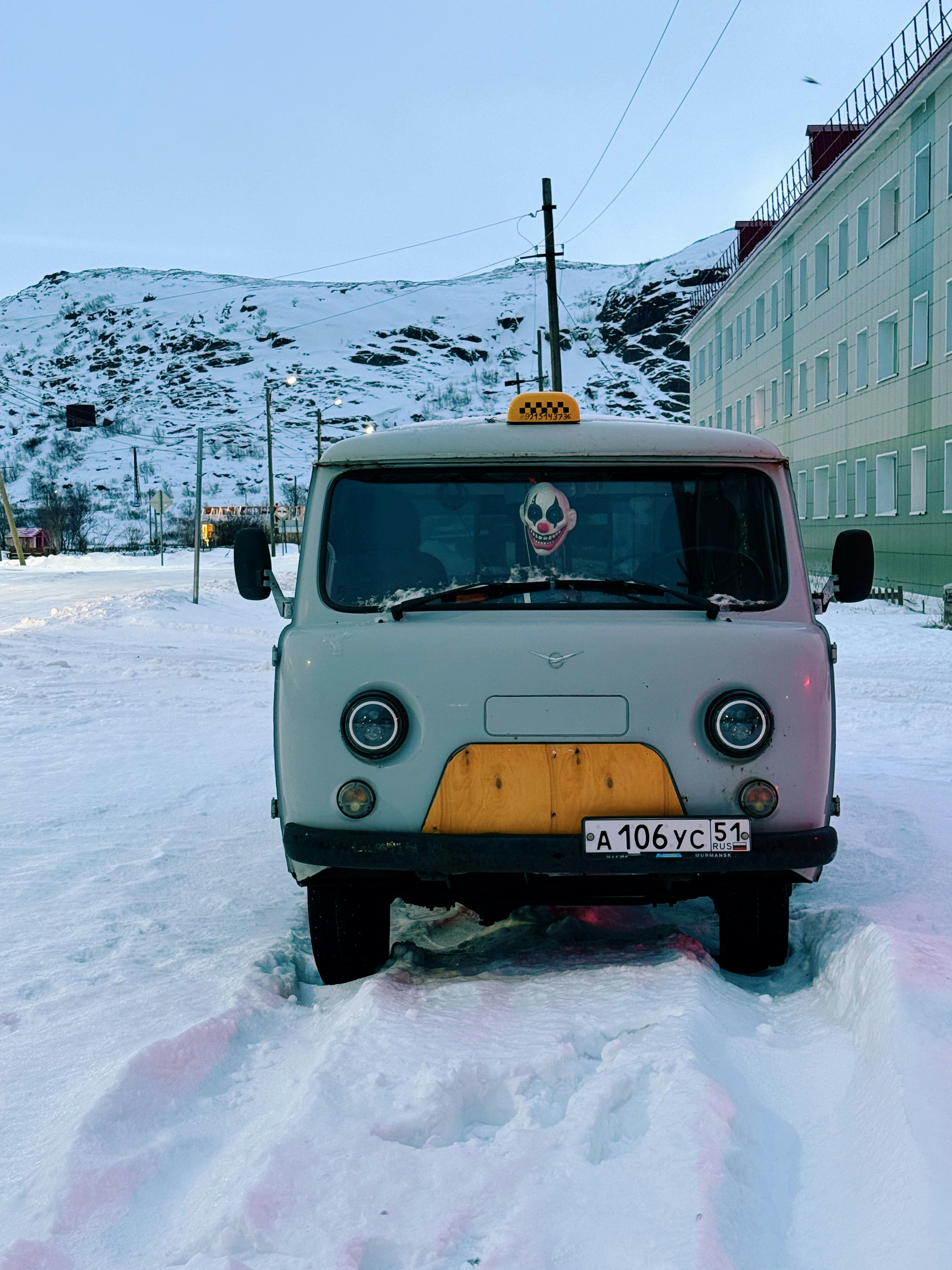snowy mountain taxi