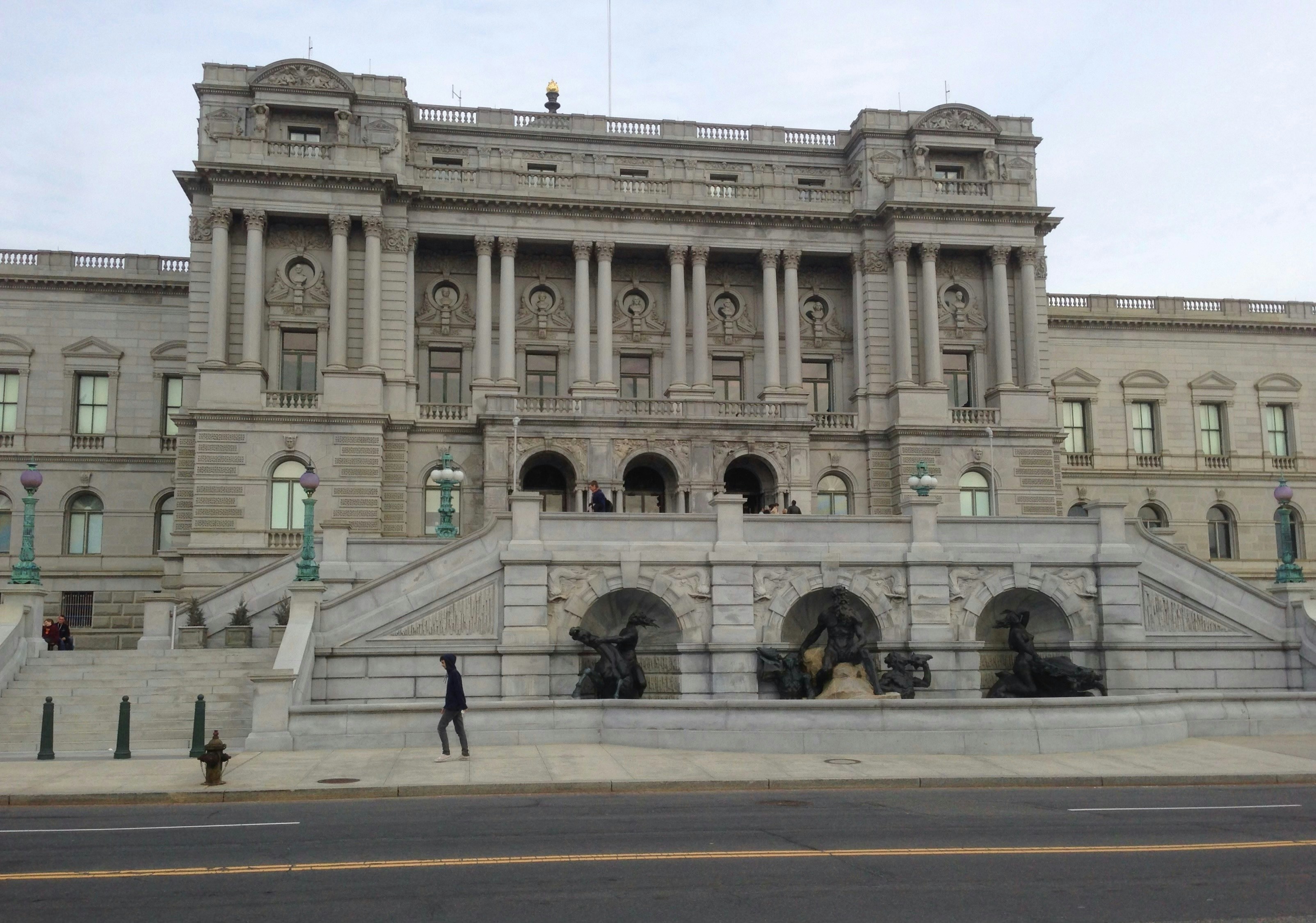 Grand stone building with columns and wide stairs