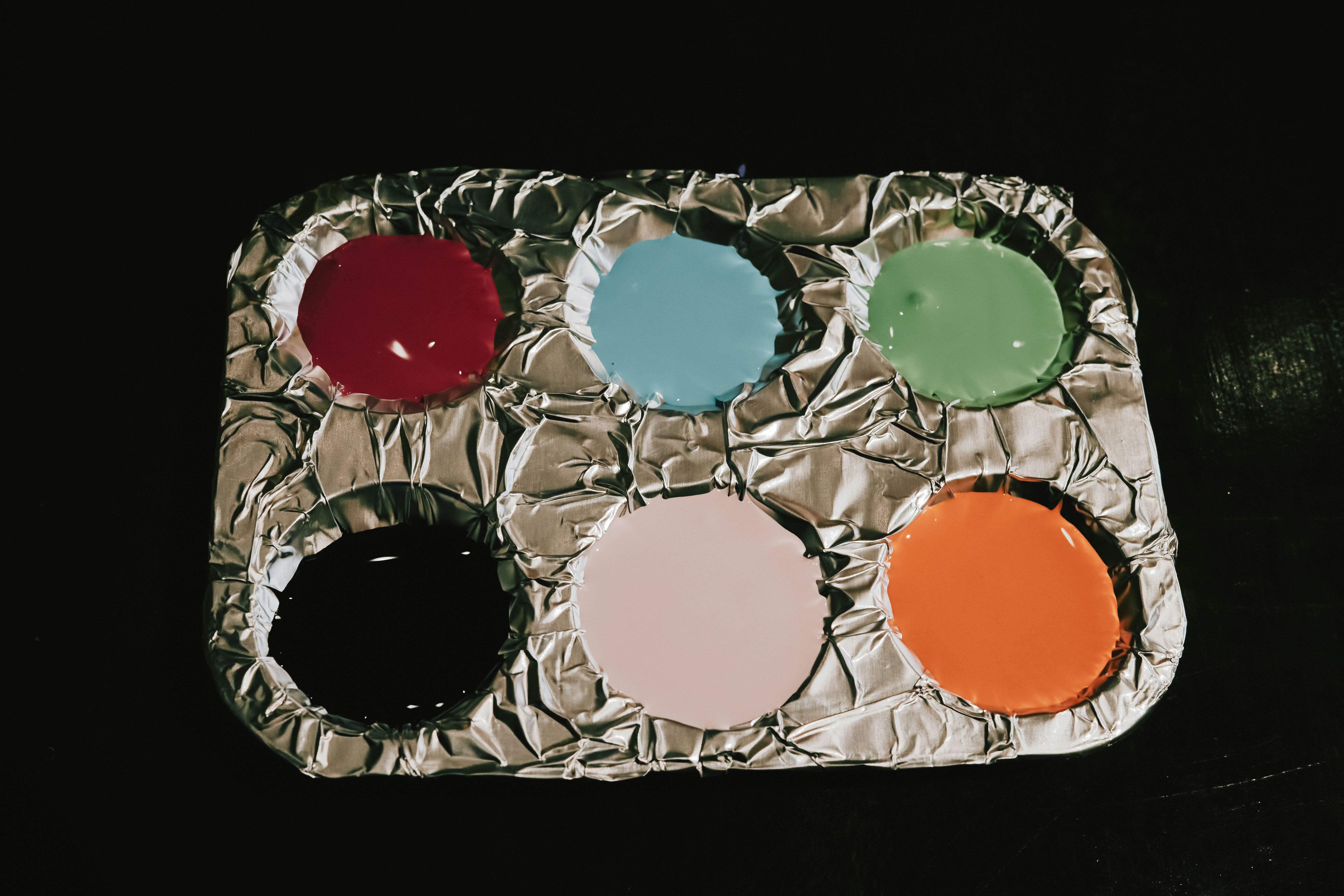 Color Palette on Crumpled Foil Background