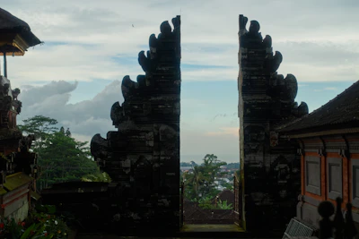 Ornate Balinese temple gate