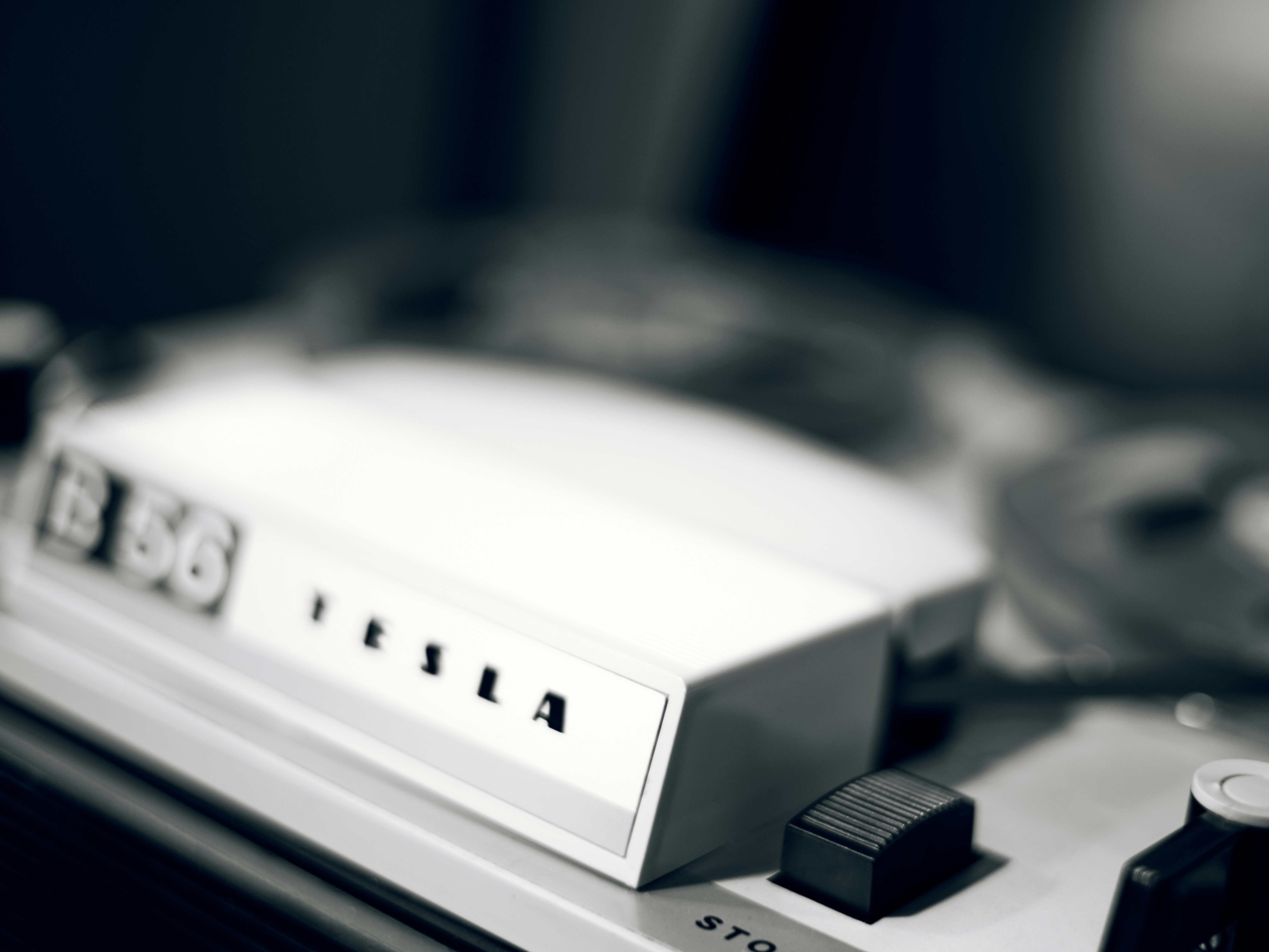 Close-up of vintage tesla electronic device