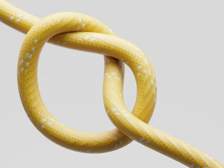 A yellow rope tied in a knot