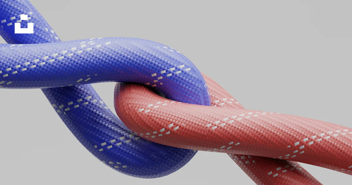 Two Ropes Intertwined Two intertwined ropes, one blue, one red photo – Free Abstract Image on ...