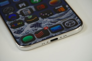 Close-up of a smartphone screen with apps