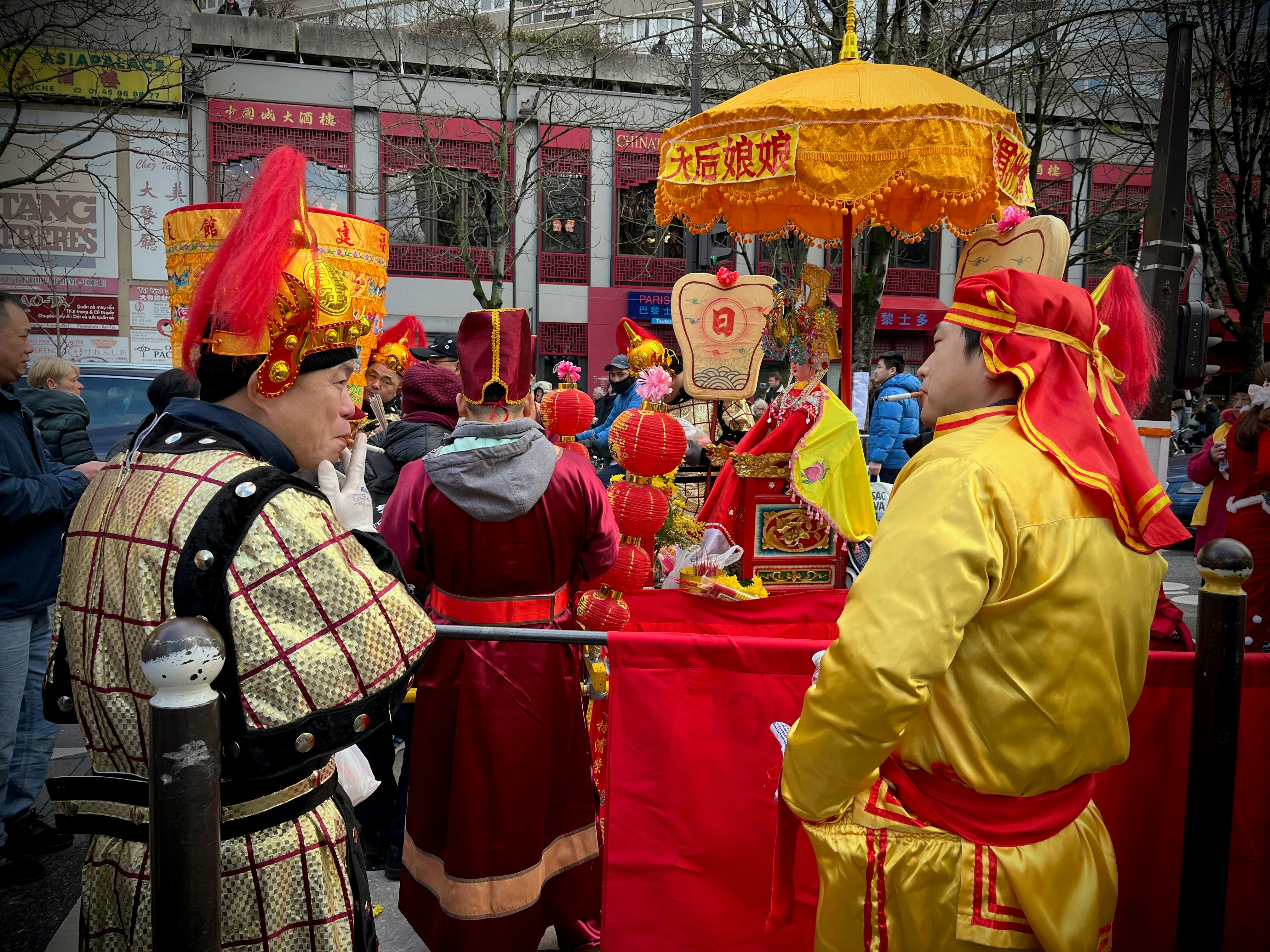People in traditional chinese festival costumes