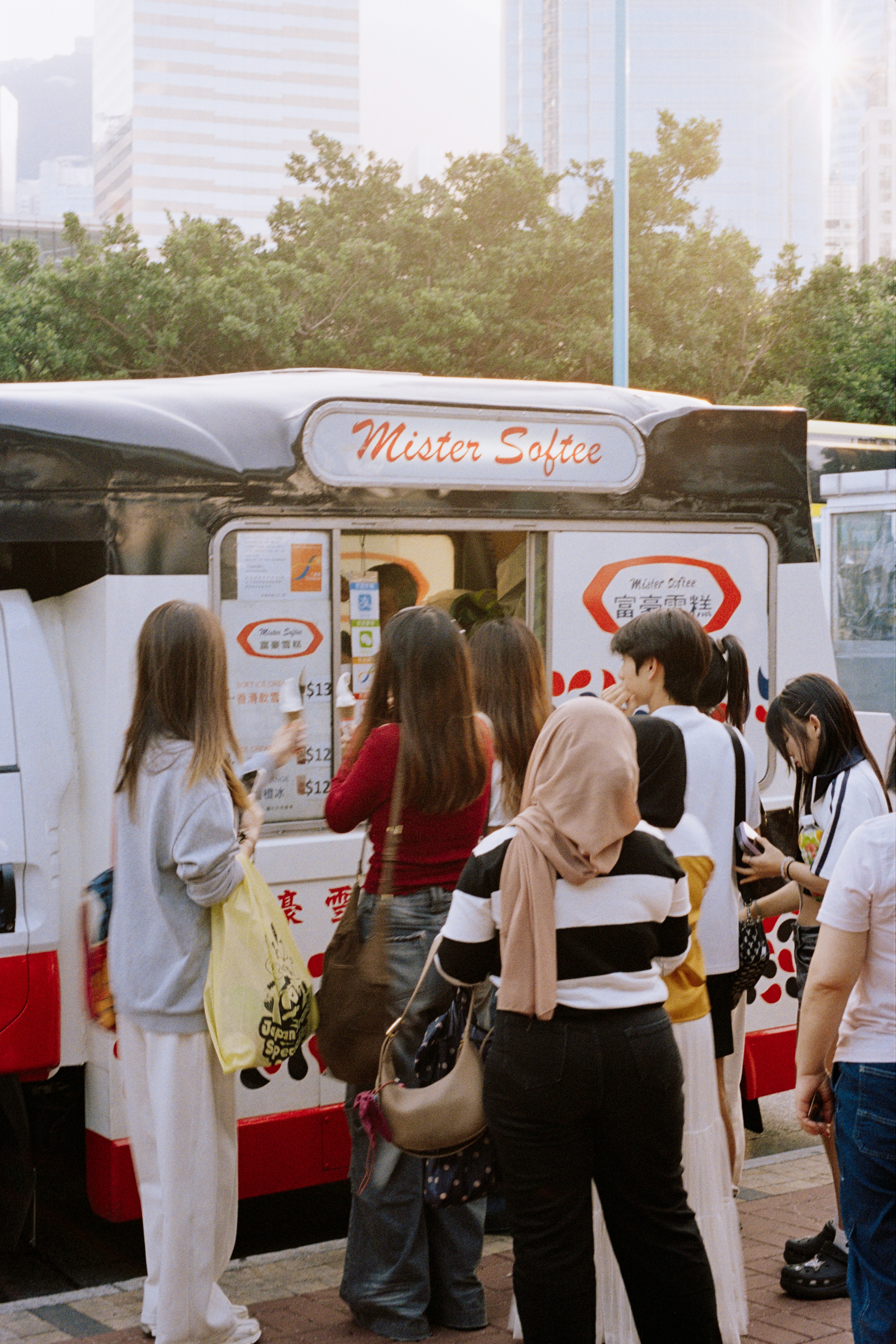 Food truck with visible permits displayed