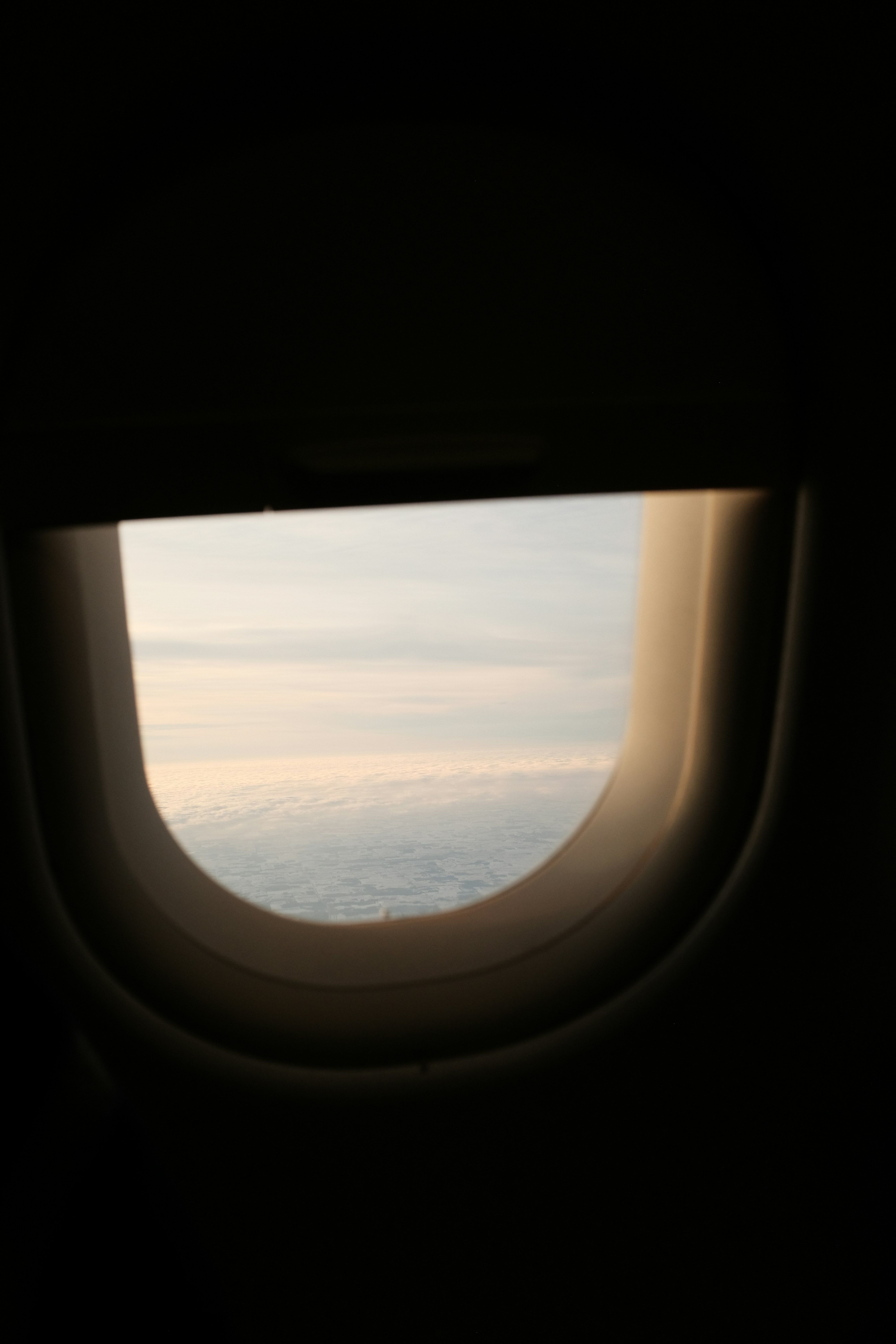 View of clouds from an airplane window