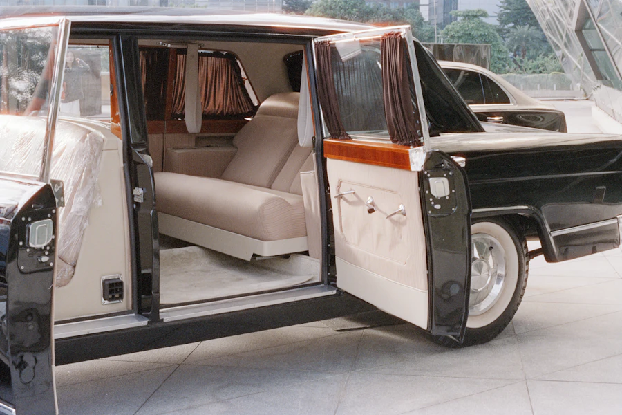 Vehicle interior with doors open