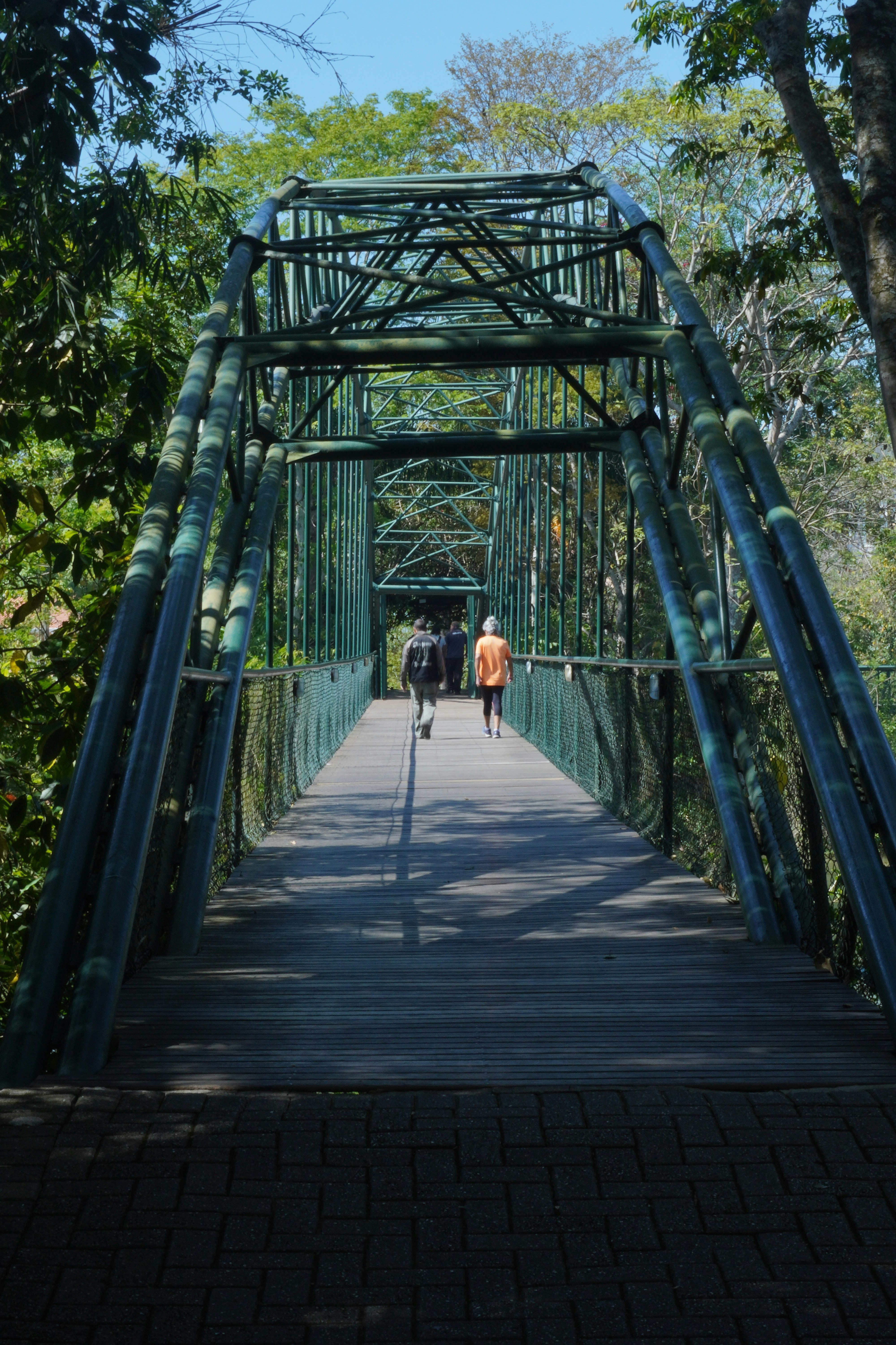 People walking on catwalk