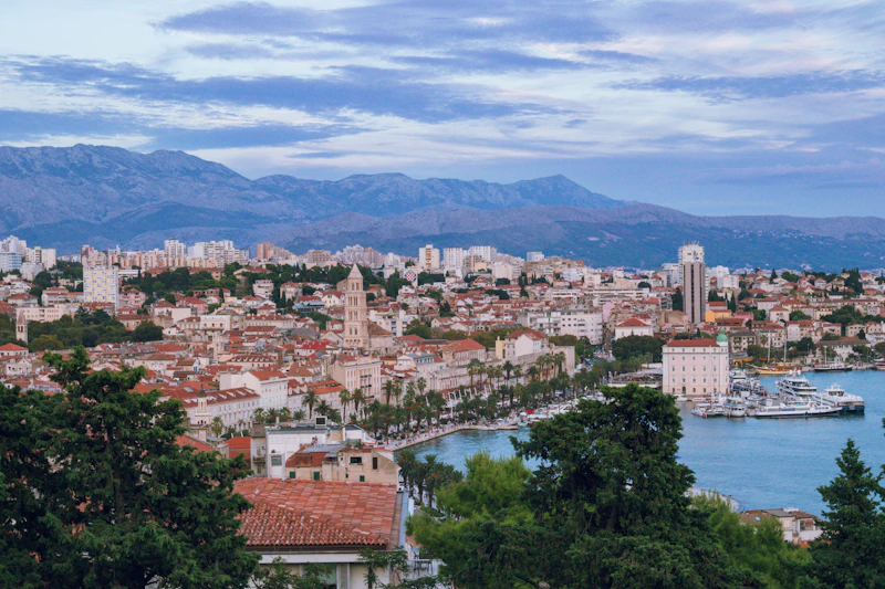 Croatian coastal city skyline