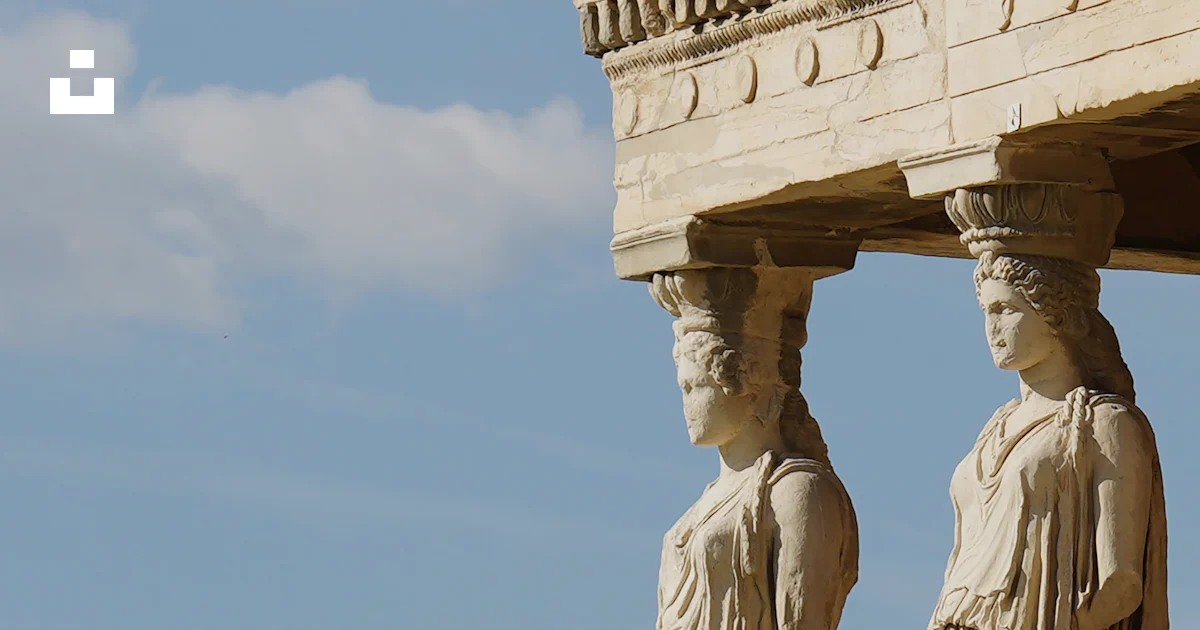 Greek Statues Two Two ancient greek statues holding up a roof. photo – Free Tourism Image ...