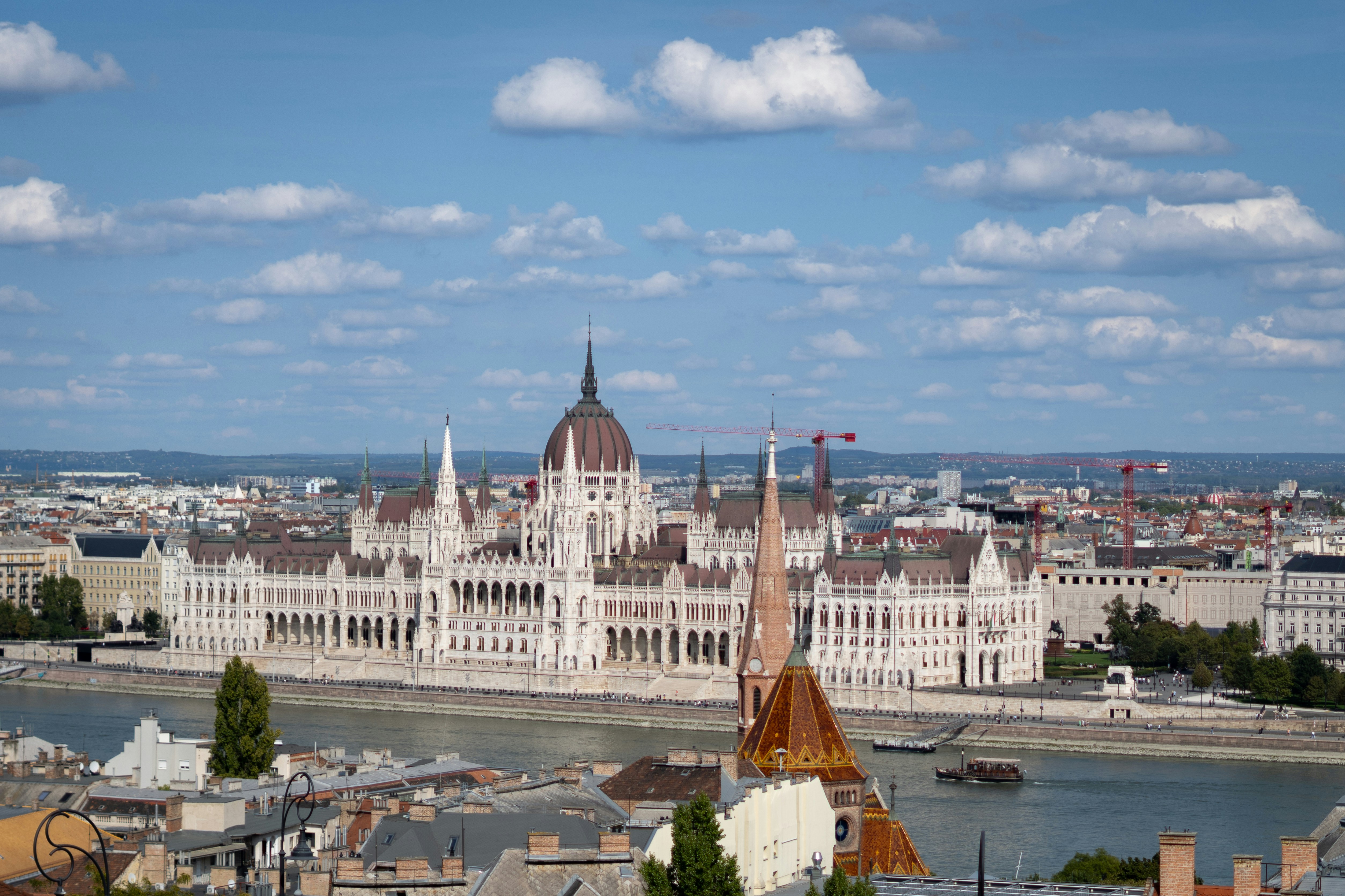 Hungarian parliament building on the danube river.
