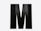 A large black letter m on a white background