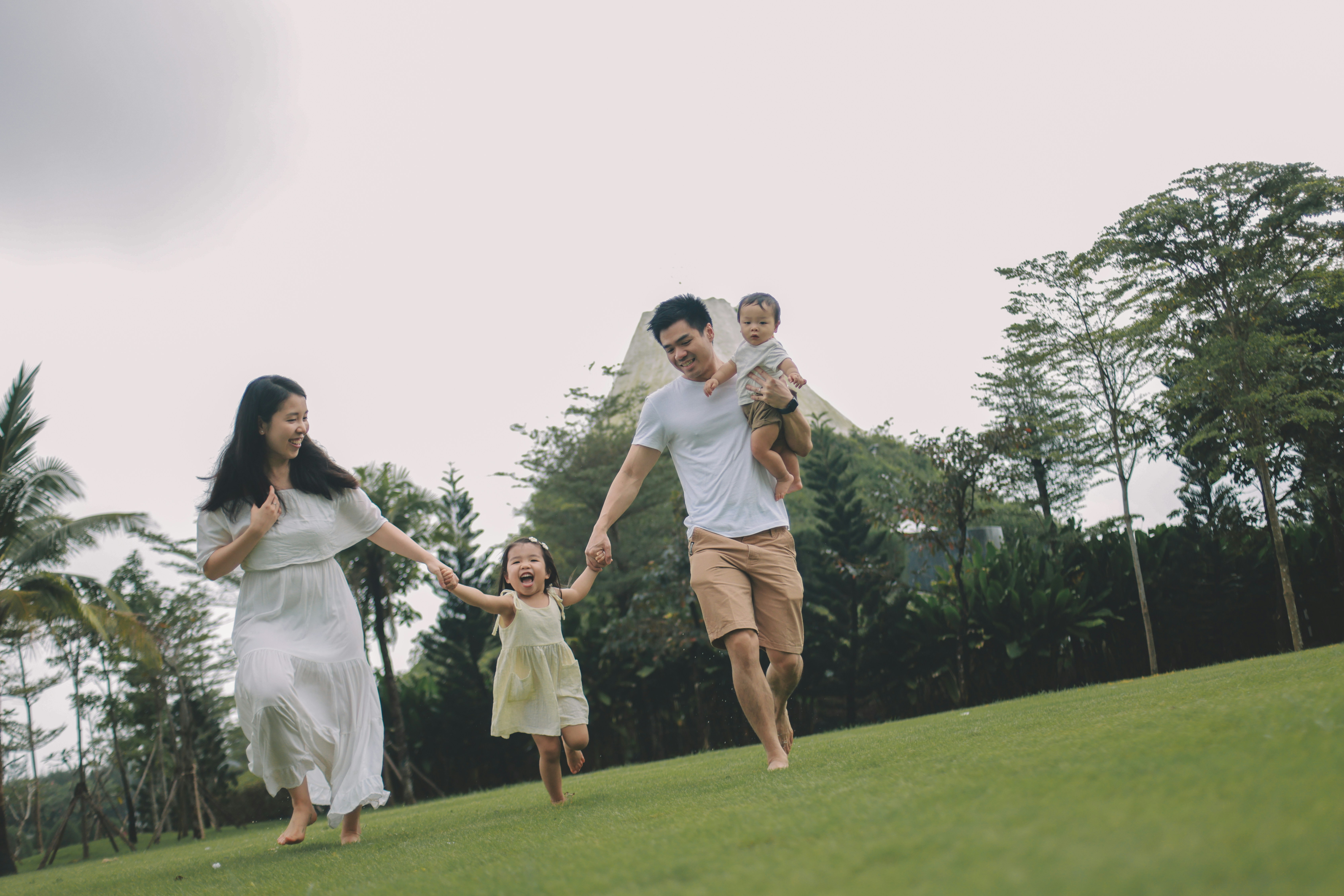 Happy family enjoying financial freedom