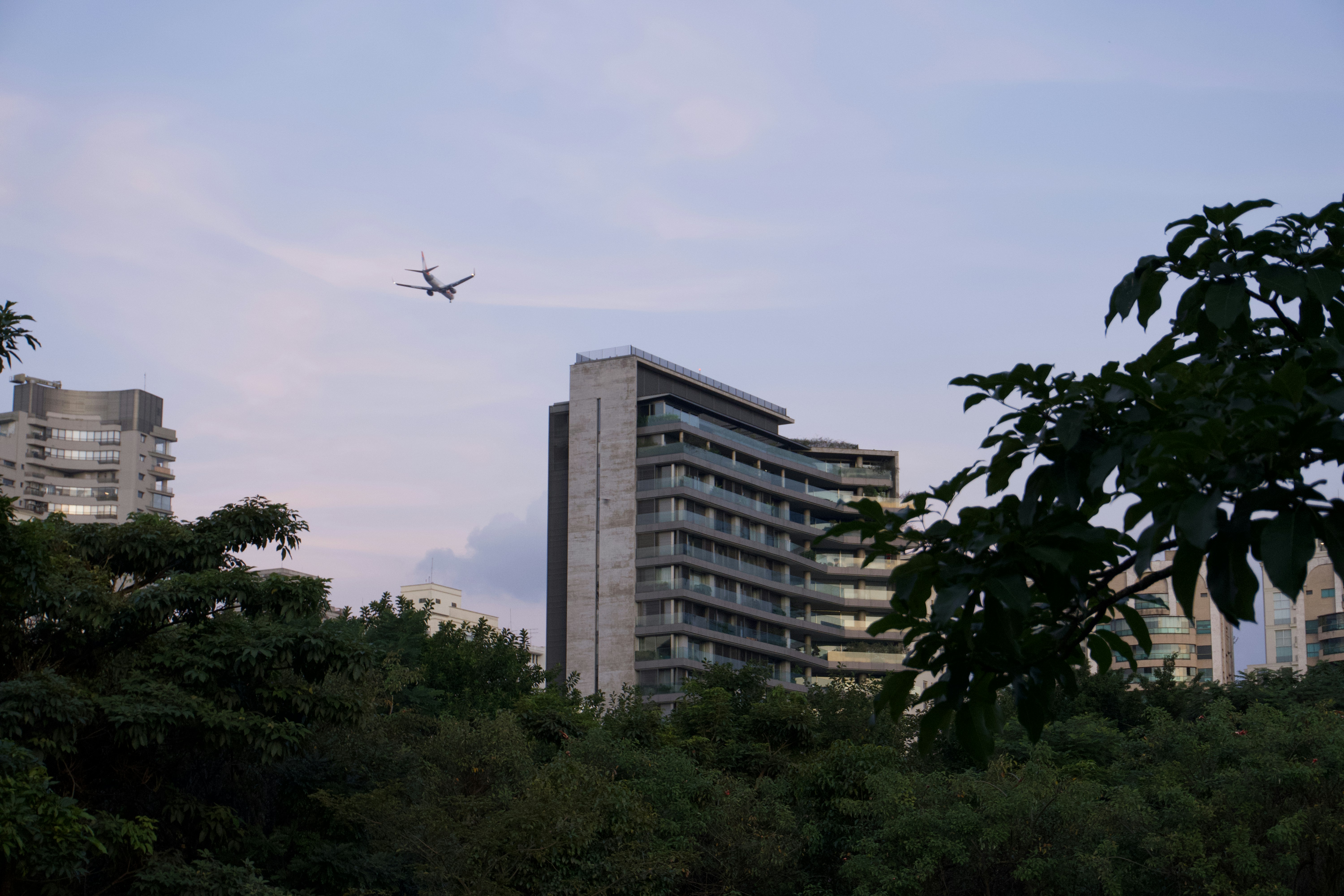Plane and buildings