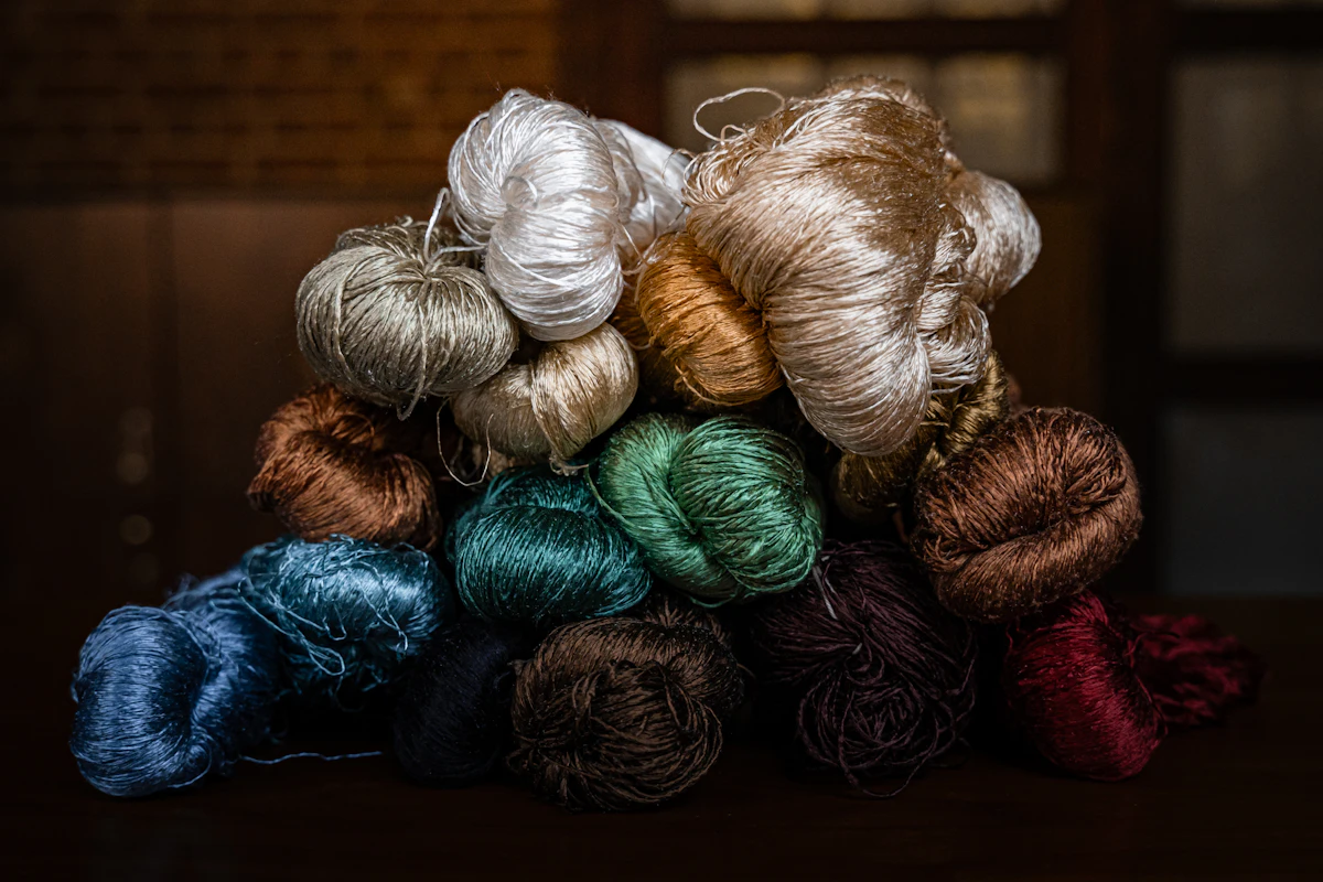 Lustrous Mulberry silk threads