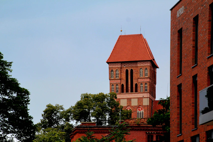 Gothic brick tower in Toruń’s Old Town