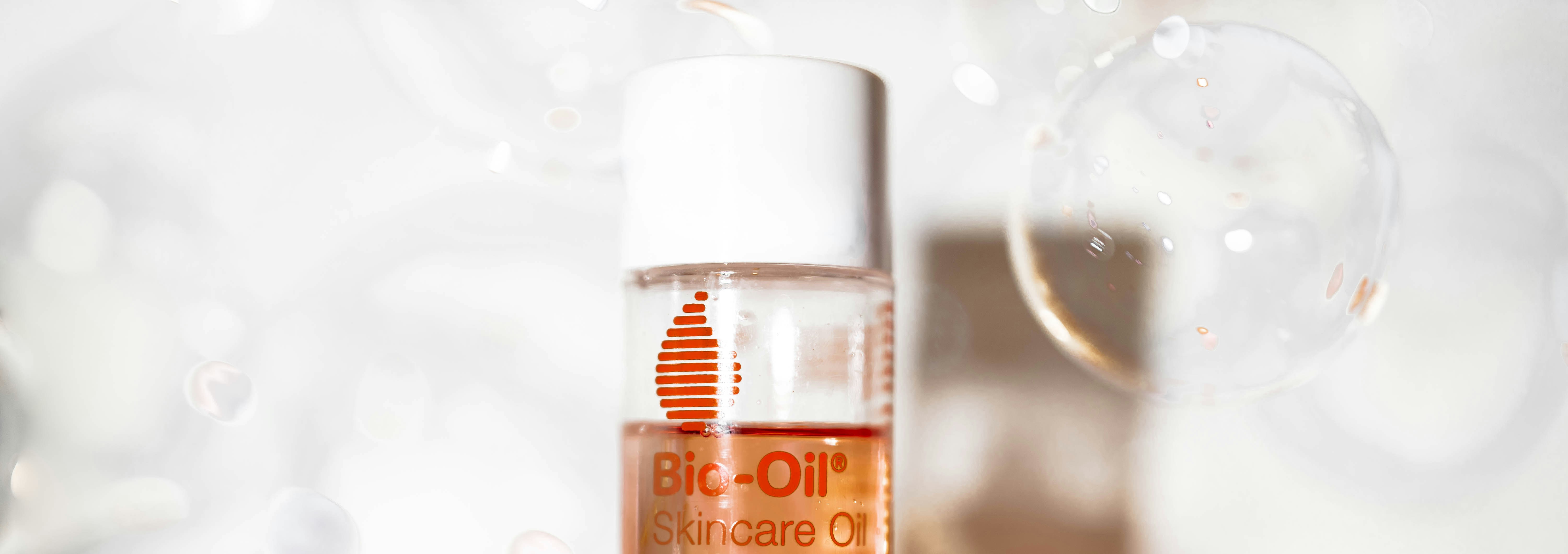 A small bottle of oil with bubbles