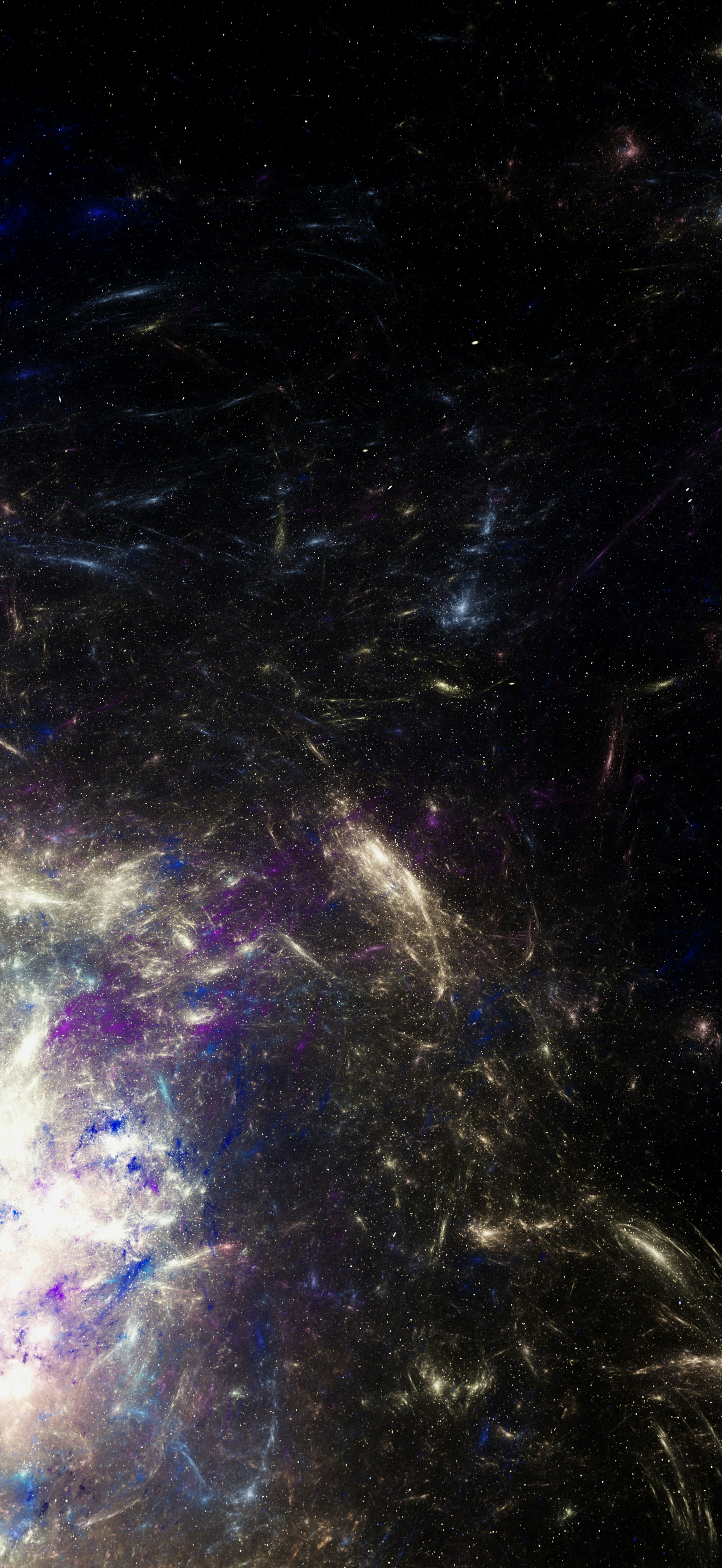 Abstract swirling nebula with stars and cosmic dust