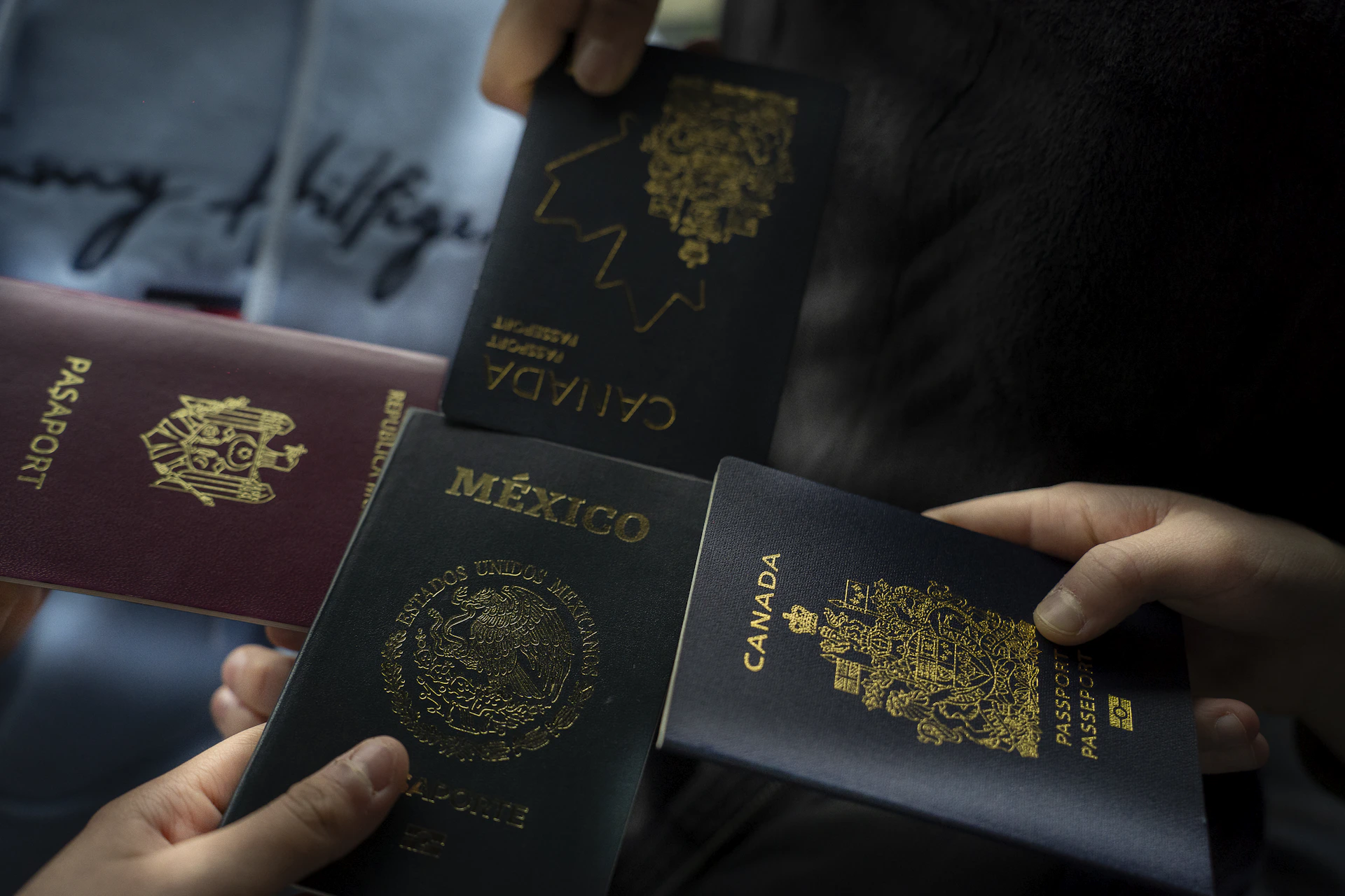 Four passports held by different people