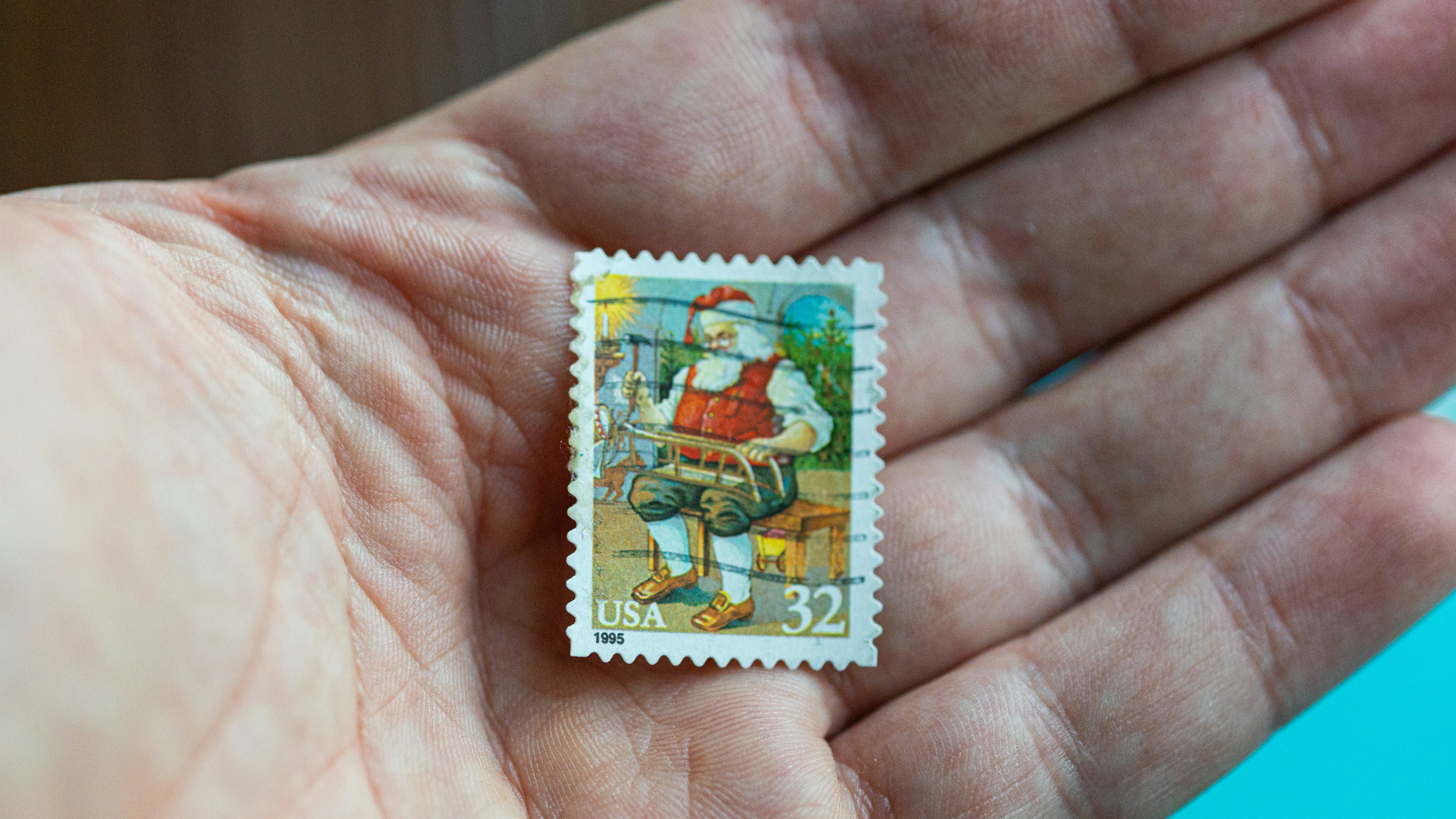 Close-Up of New Year Themed Postage Stamps