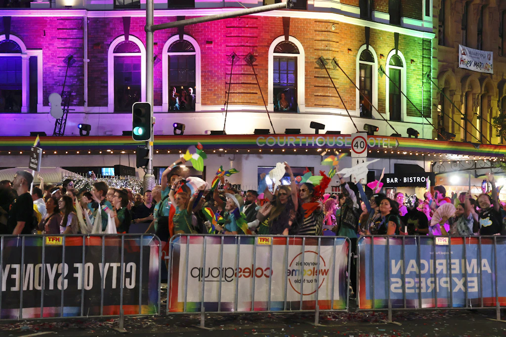 Vibrant street festival celebration at night