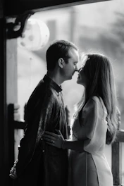 Couple embracing with noses touching