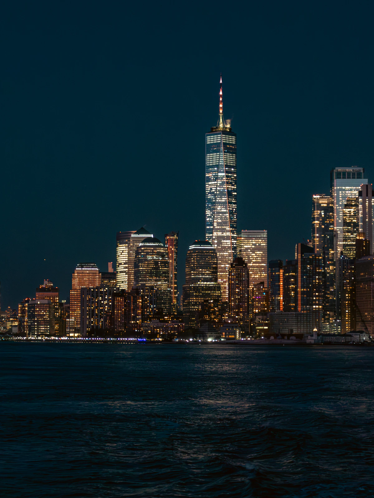 New York City skyline at night representing USA travel planning