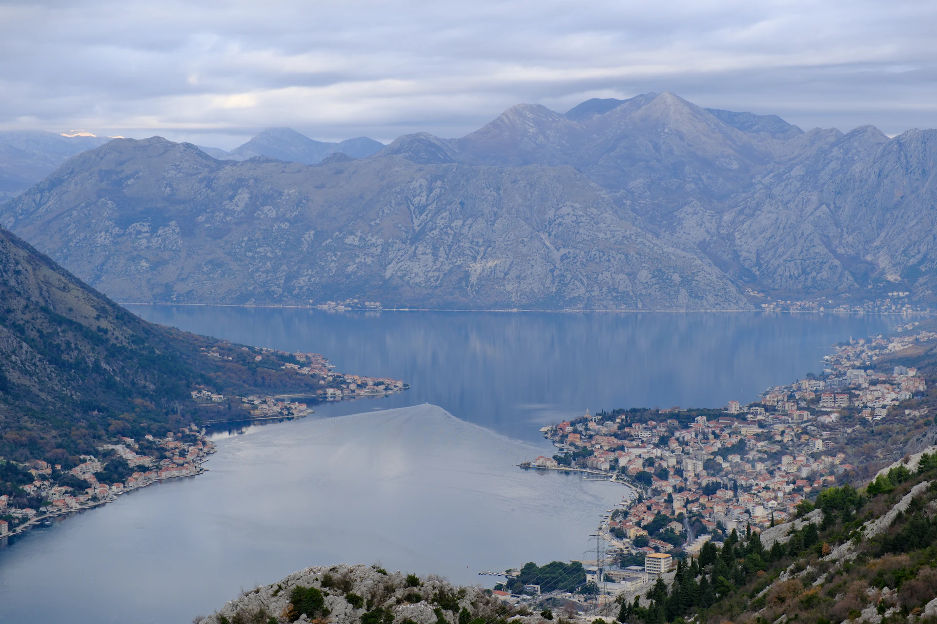 Mountains surrounding the Bay of Kotor in Montenegro