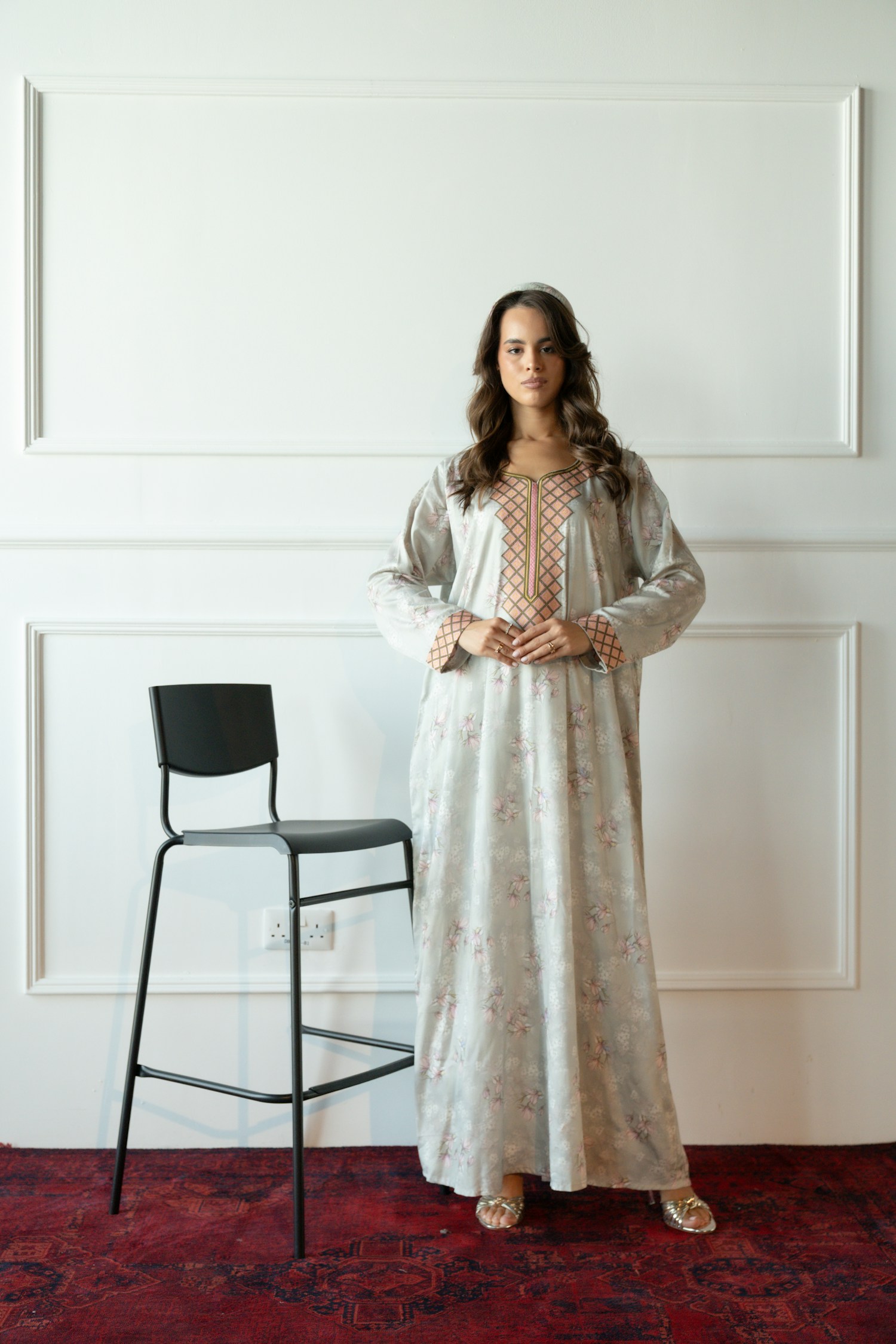 Woman in elegant evening attire