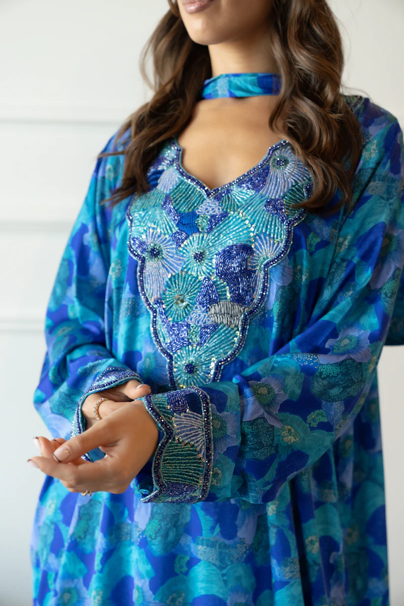 Hand-Embroidered Luxury Kaftan