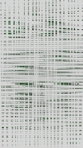 Abstract pattern of green lines on a gray background.