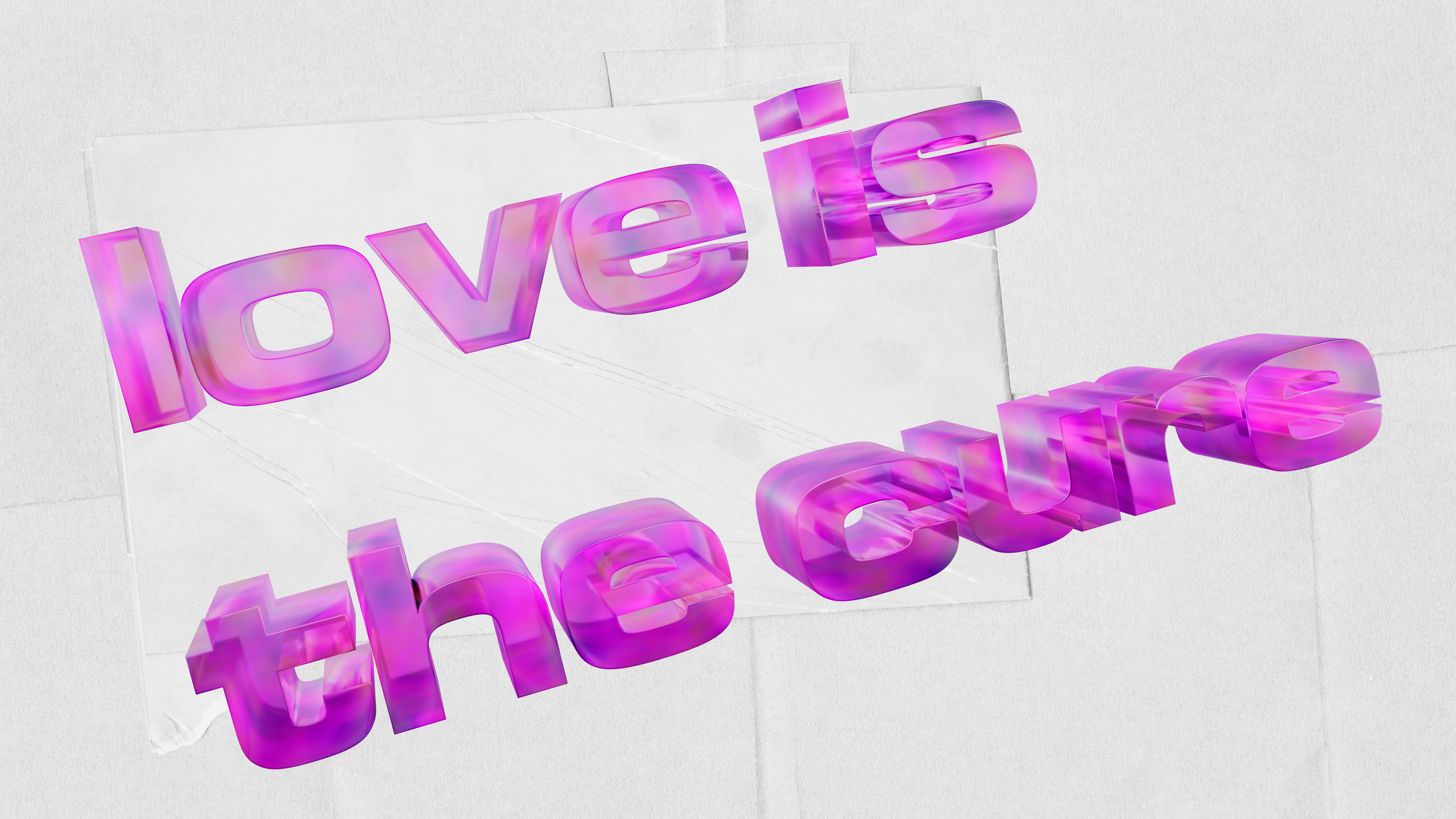 Love is the one text in pink