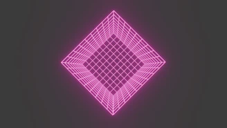 Pink neon diamond grid on dark background
