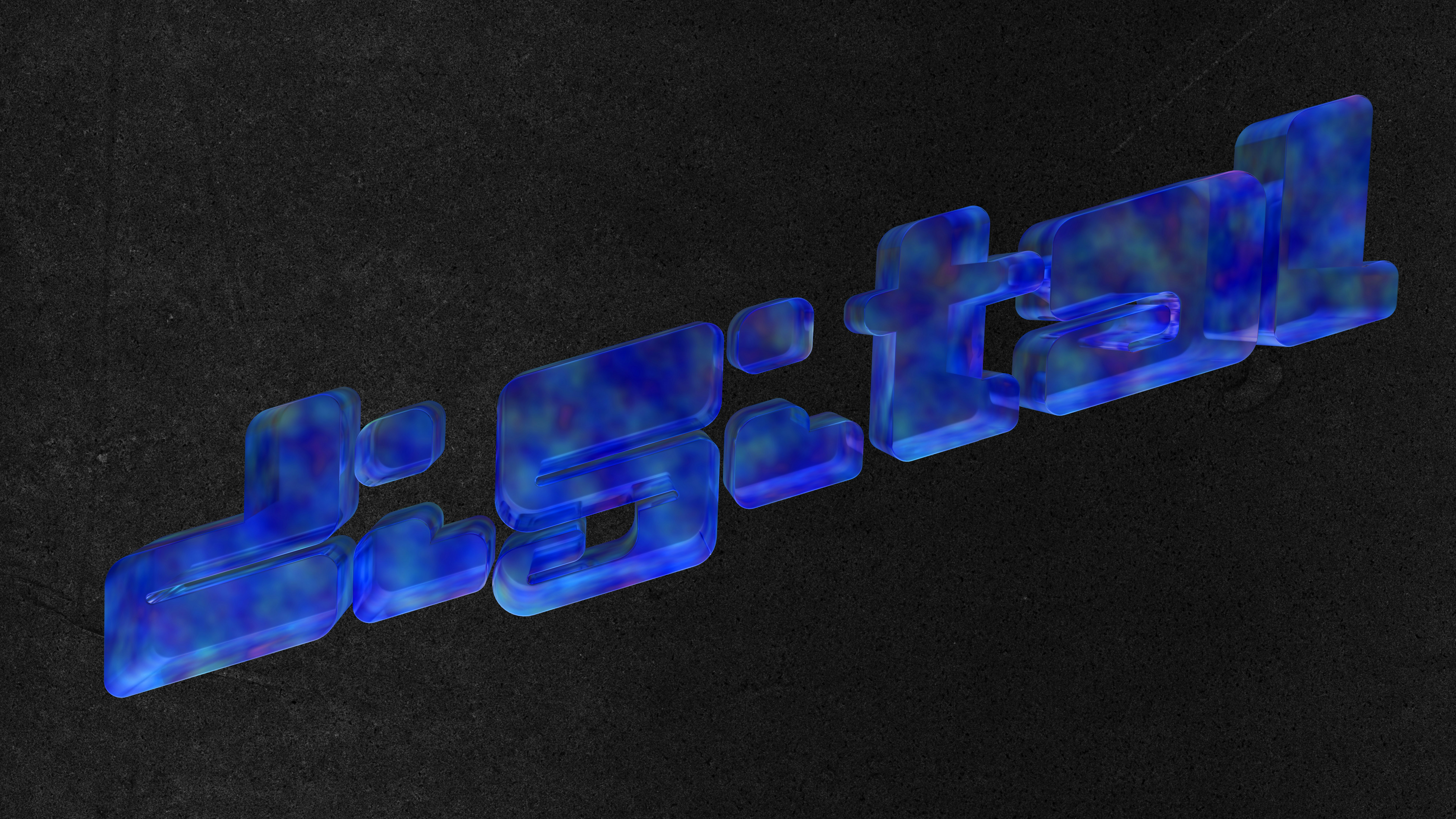 Blue 3D text with a marbled texture